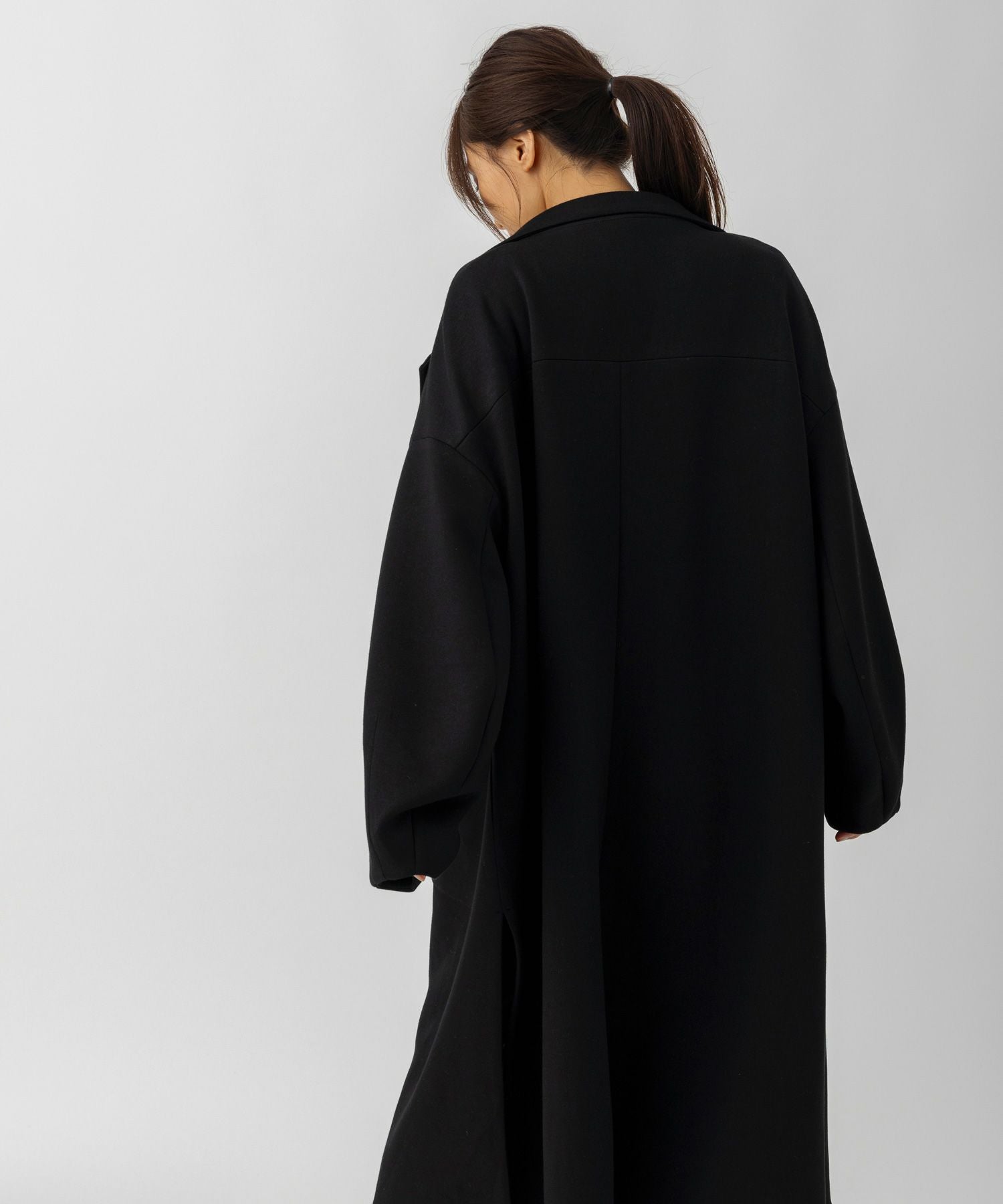 あゆ　黒38 AJUGA. (アジュガ)スムースポンチロングコート | SHIFFON公式通販