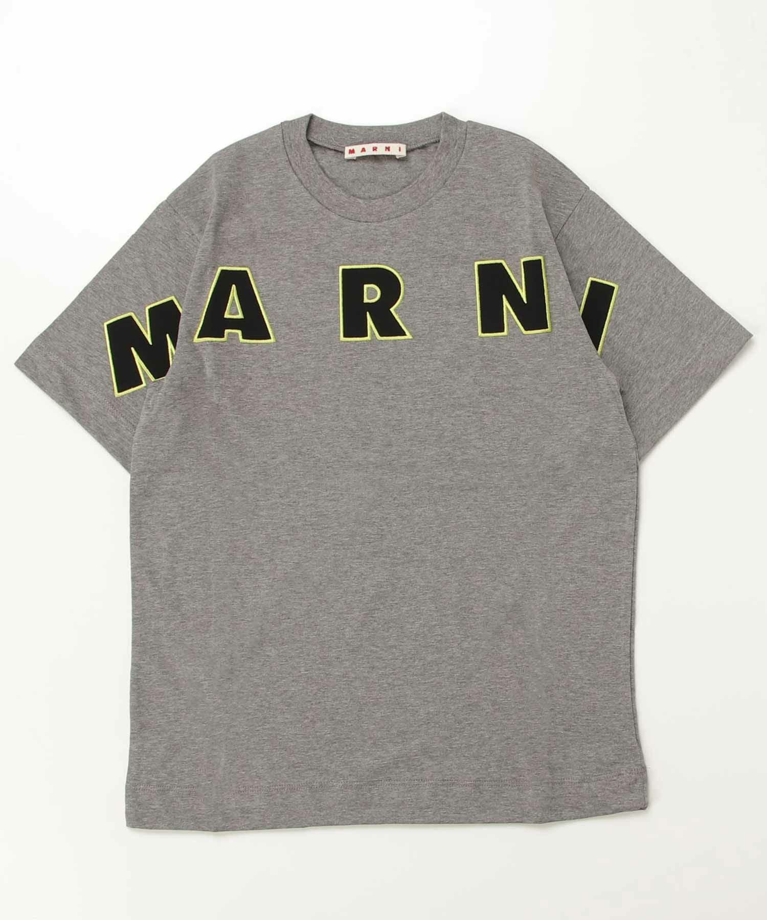 MARNI グレー　ロゴ　Tシャツ　12Y レディースMサイズ相当【新品】 MARNI(マルニ)Kids & Junior ブランドロゴ半袖Tシャツカットソー