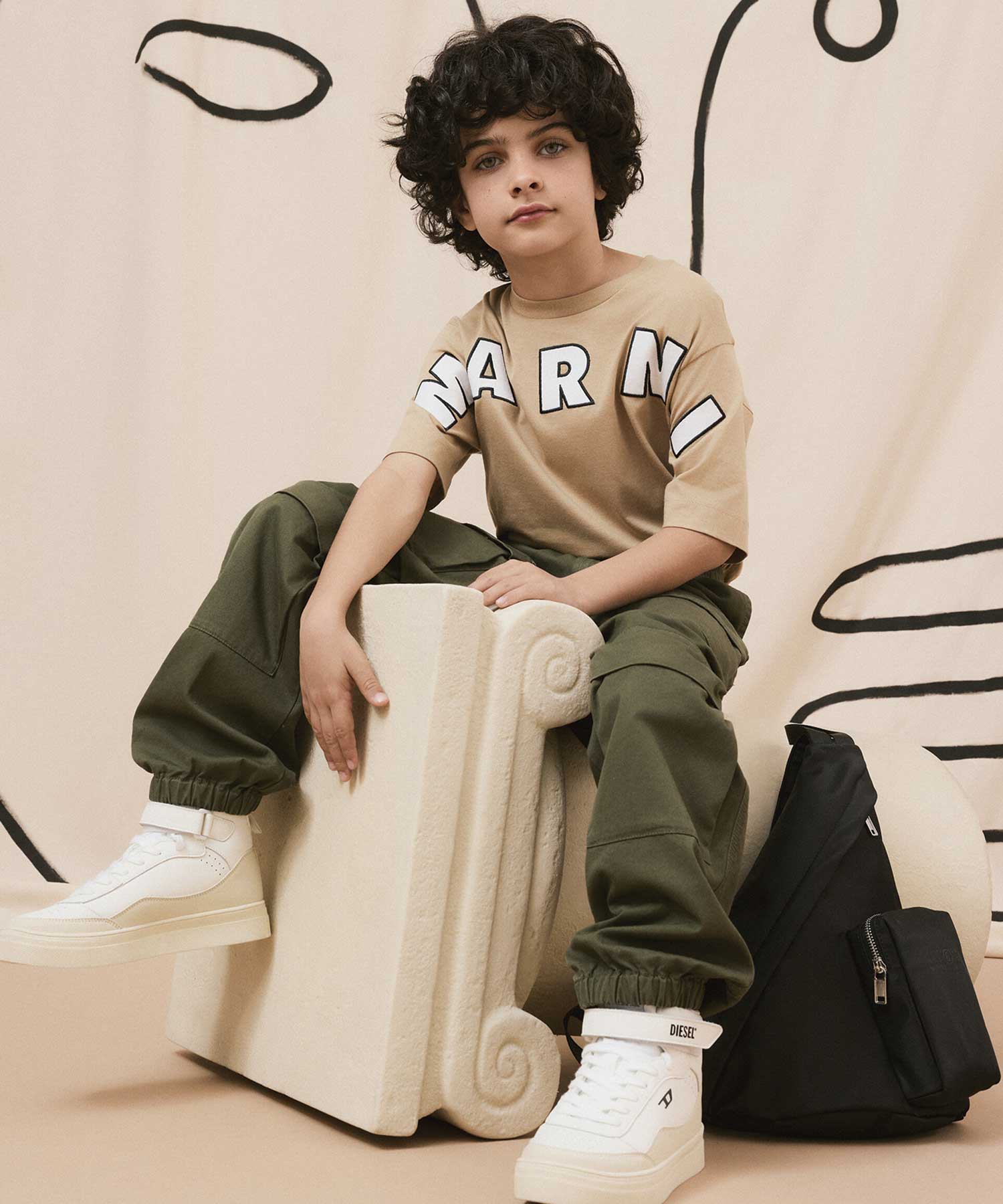 MARNI(マルニ)Kids & Junior ブランドロゴ半袖Tシャツカットソー 