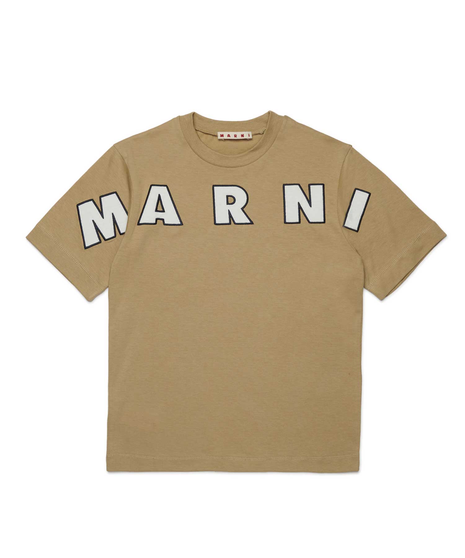 人気 MARNI マルニ ロゴ Tシャツ 14Y M L 新品未使用 ベージュ MARNI(マルニ)Kids & Junior ブランドロゴ半袖Tシャツカットソー