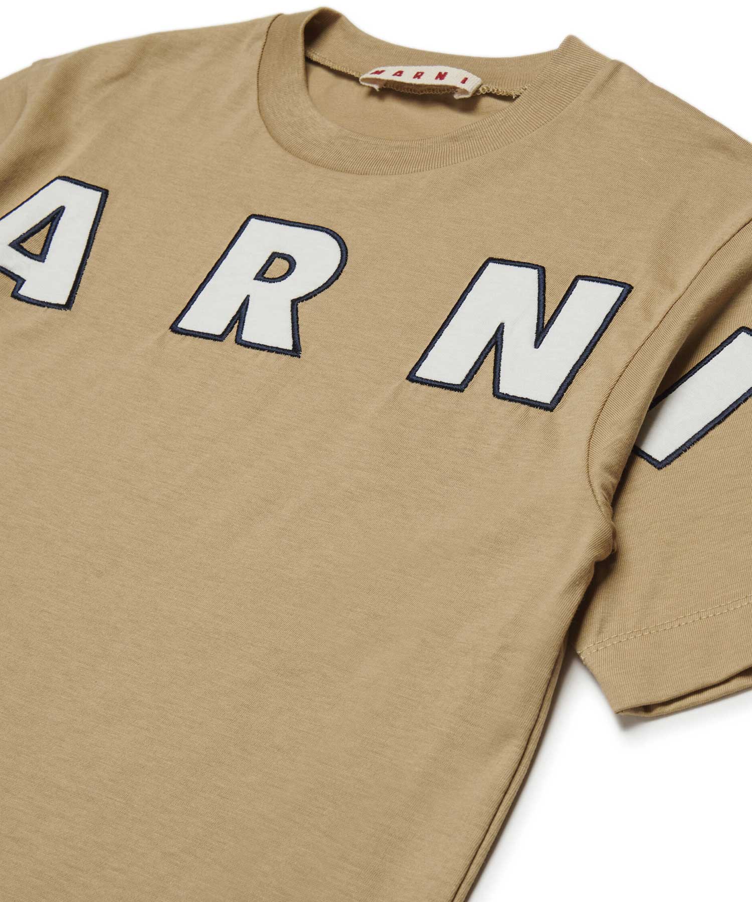 人気 MARNI マルニ ロゴ Tシャツ 14Y M L 新品未使用 ベージュ MARNI(マルニ)Kids & Junior ブランドロゴ半袖Tシャツカットソー