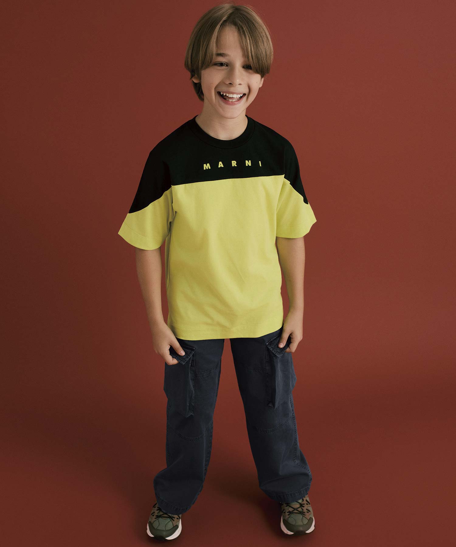 MARNI(マルニ)Kids & Junior ブランドロゴバイカラー半袖Tシャツ