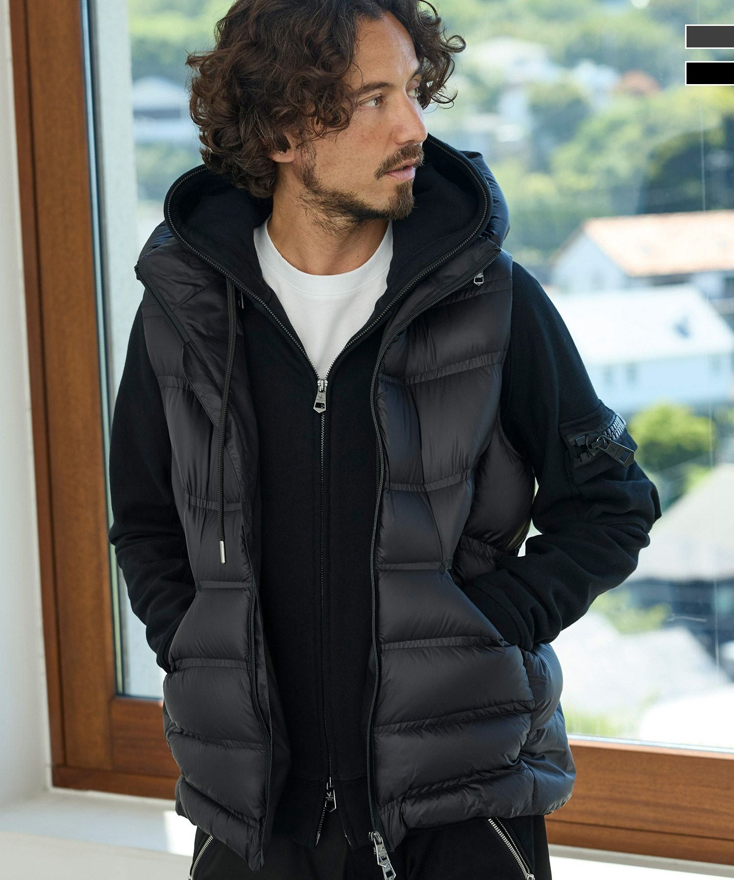 極美品 1piu1uguale3 クレイジーリブ ジレ ベスト カシミヤ 絹 uso-23056.jpg