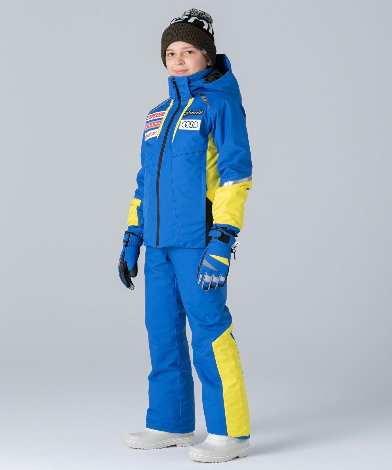 Phenix 子供用スキーウェア イエロー/ブルー phenix(フェニックス)Sweden Junior Two-piece スウェーデンジュニア