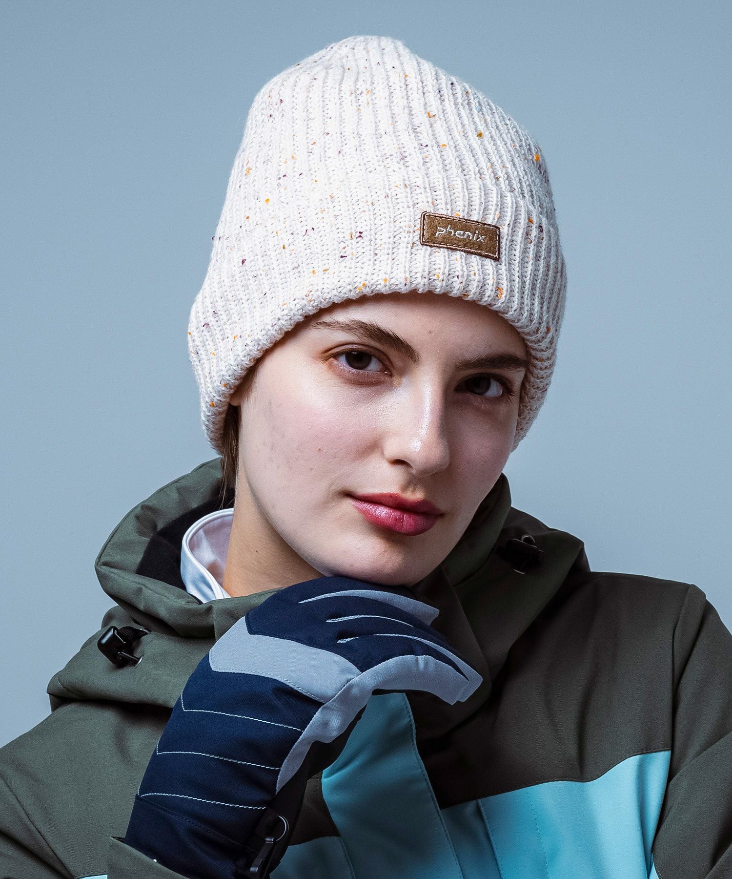 フェニックス　レディース　スノーボードウェア　M　ブラウン　ベージュ　ニット帽 phenix(フェニックス)Mix Nep Watch Hat ミックスネップニットハット