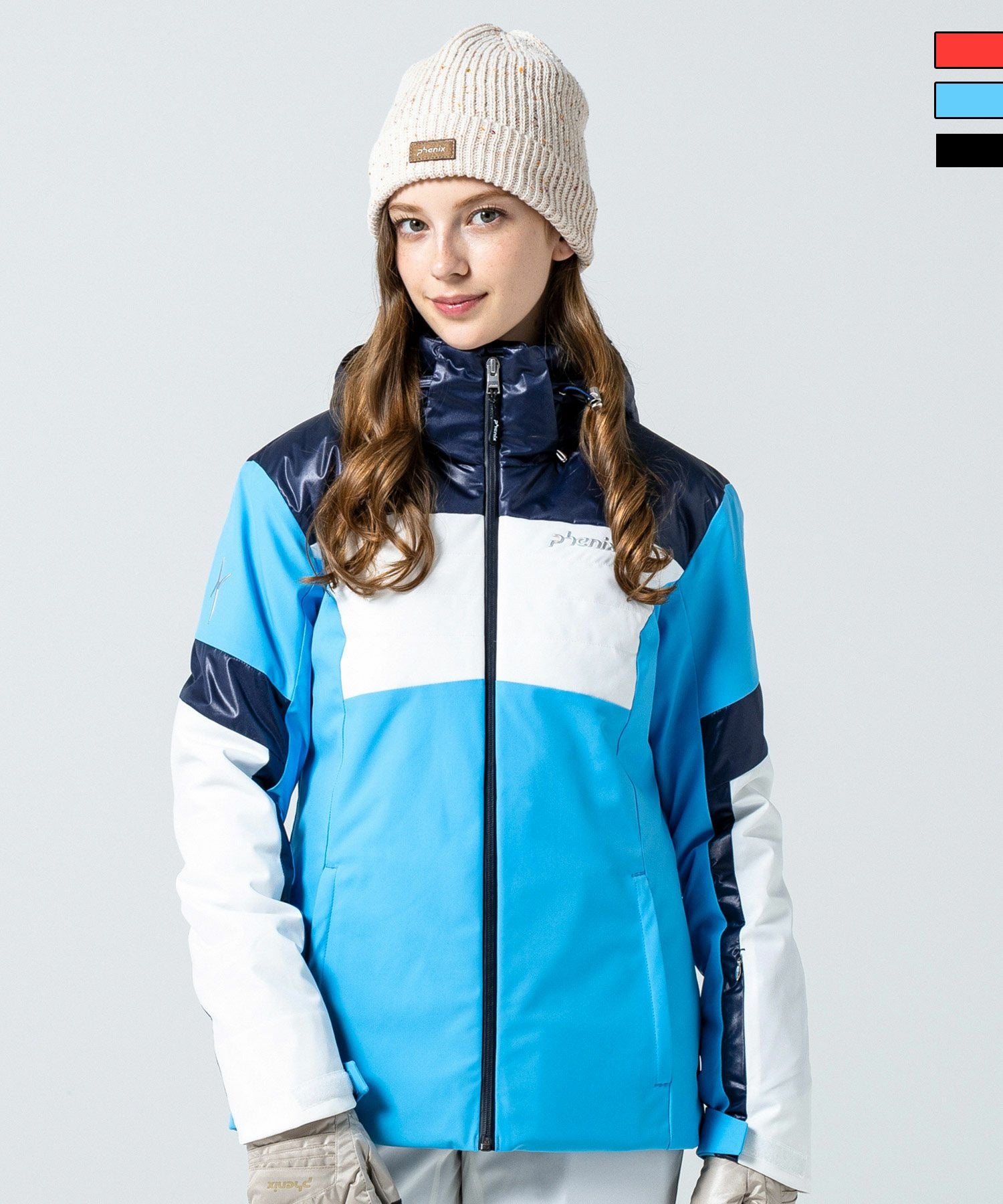 Phenix スキーウェア レディース 青/白 phenix(フェニックス)Shiny Accent Active Jacket シャイニー