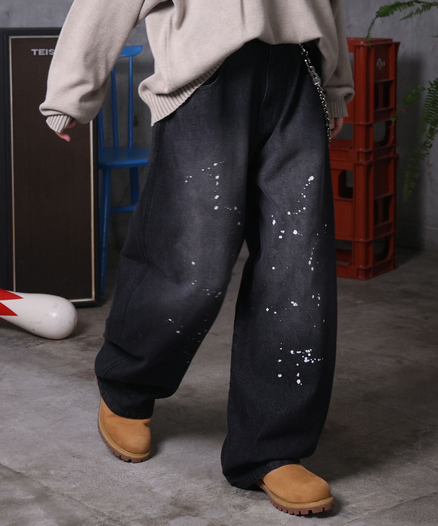 ILL'S（イルズ）バレルレッグ ペインドデニムパンツ | SHIFFON公式通販