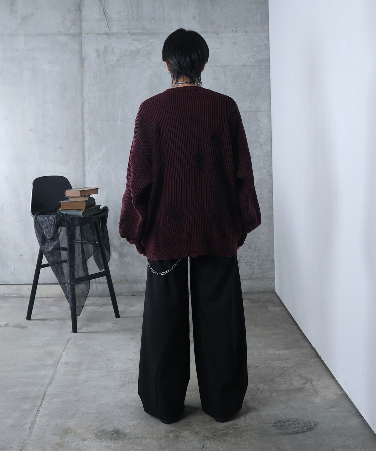 Confirm(コンファーム)ダメージ スプレー加工 ニット プルオーバー