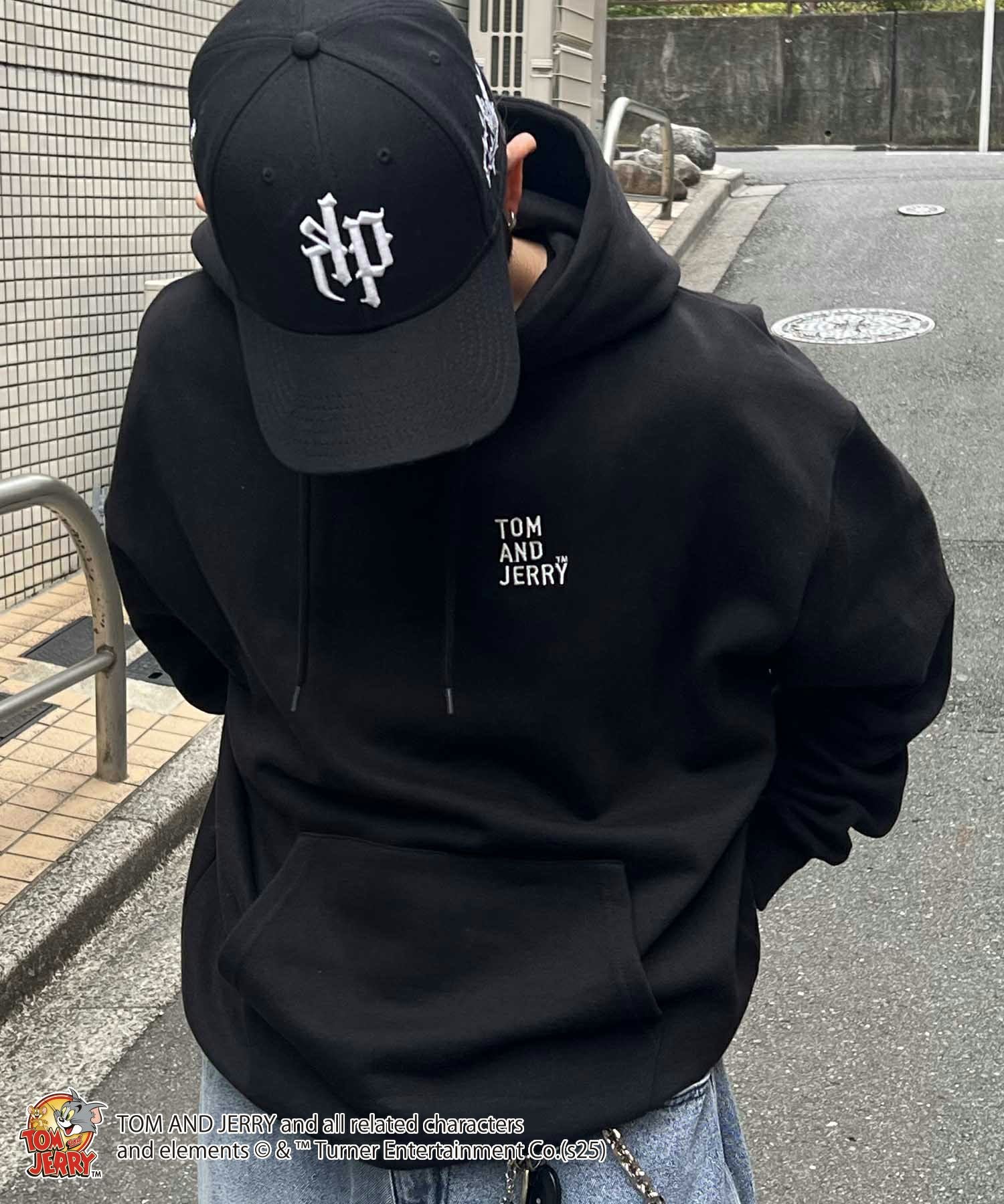 GLOOMY 希少　スカルプリント パーカー ブラック Mサイズ状態良品 ILL'S(イルズ)【TOM&JERRY / トムとジェリー】バックプリントパーカー