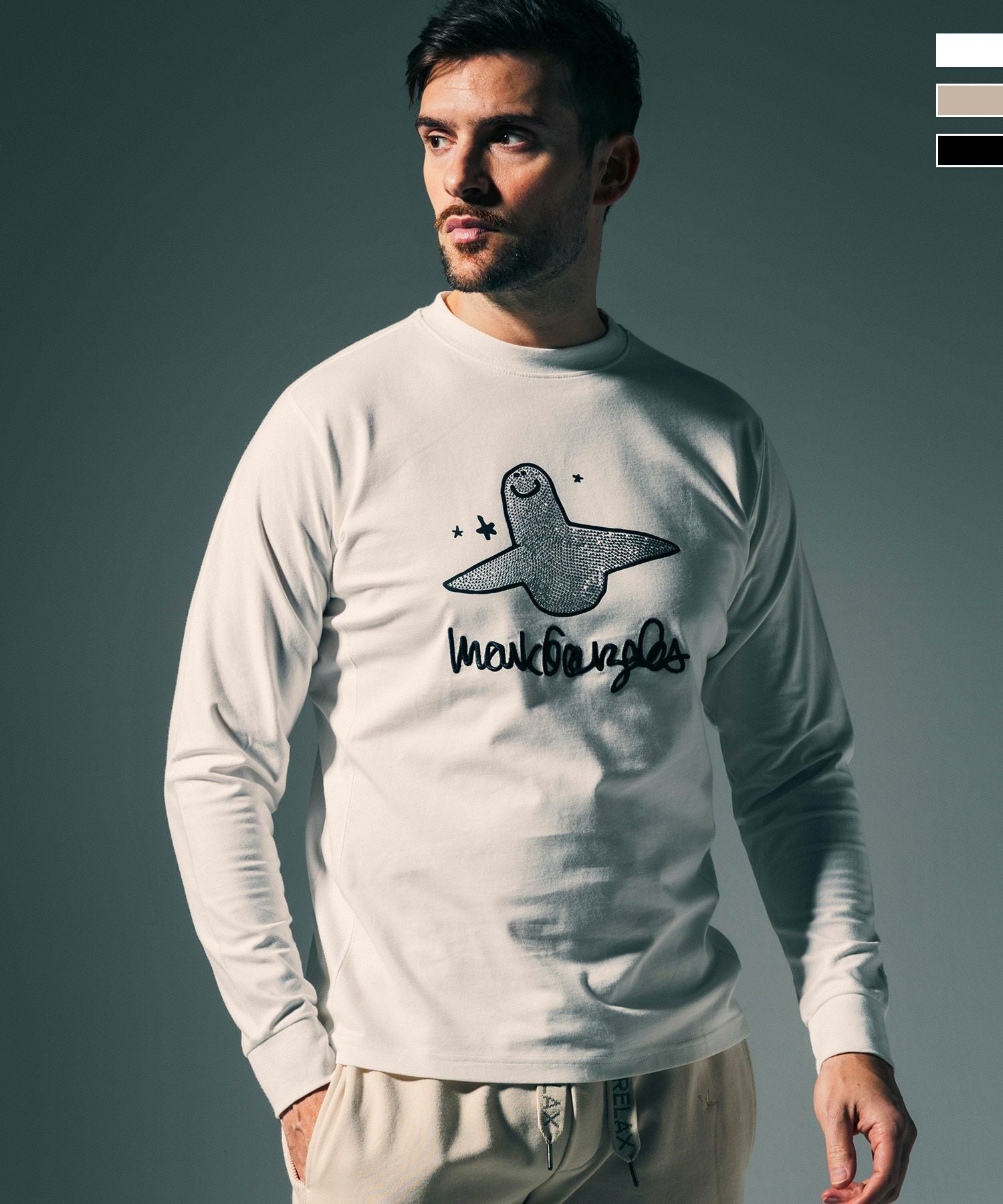 マークゴンザレス メンズ フーディー Tシャツ L 静電フロッキーBIG スウェット S&frasl;S TEE 2H7-15357 半袖スウェット