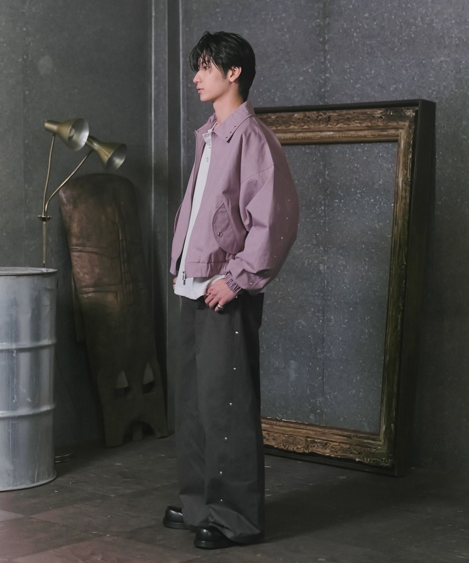 Confirm(コンファーム)Peach Brushed Studded Blouson / ピーチ起毛