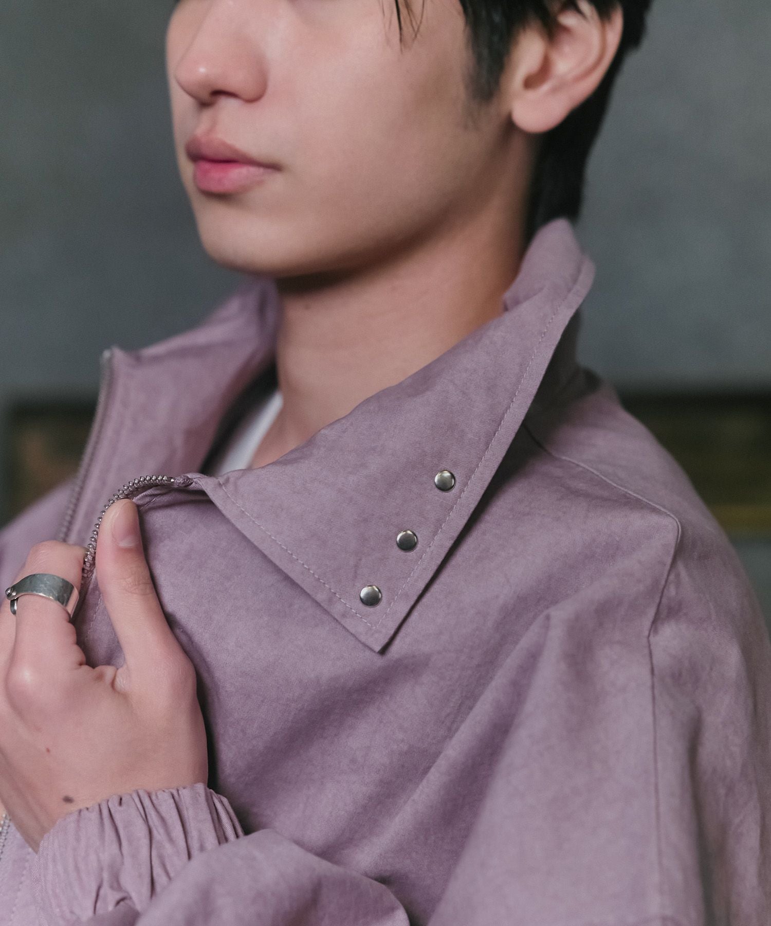 Confirm(コンファーム)Peach Brushed Studded Blouson / ピーチ起毛