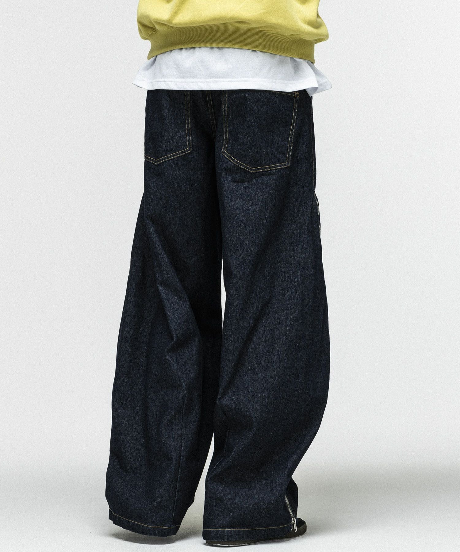ILL'S(イルズ)2way SIDE ZIP BARREL-LEG DENIM PANTS / 2wayサイド