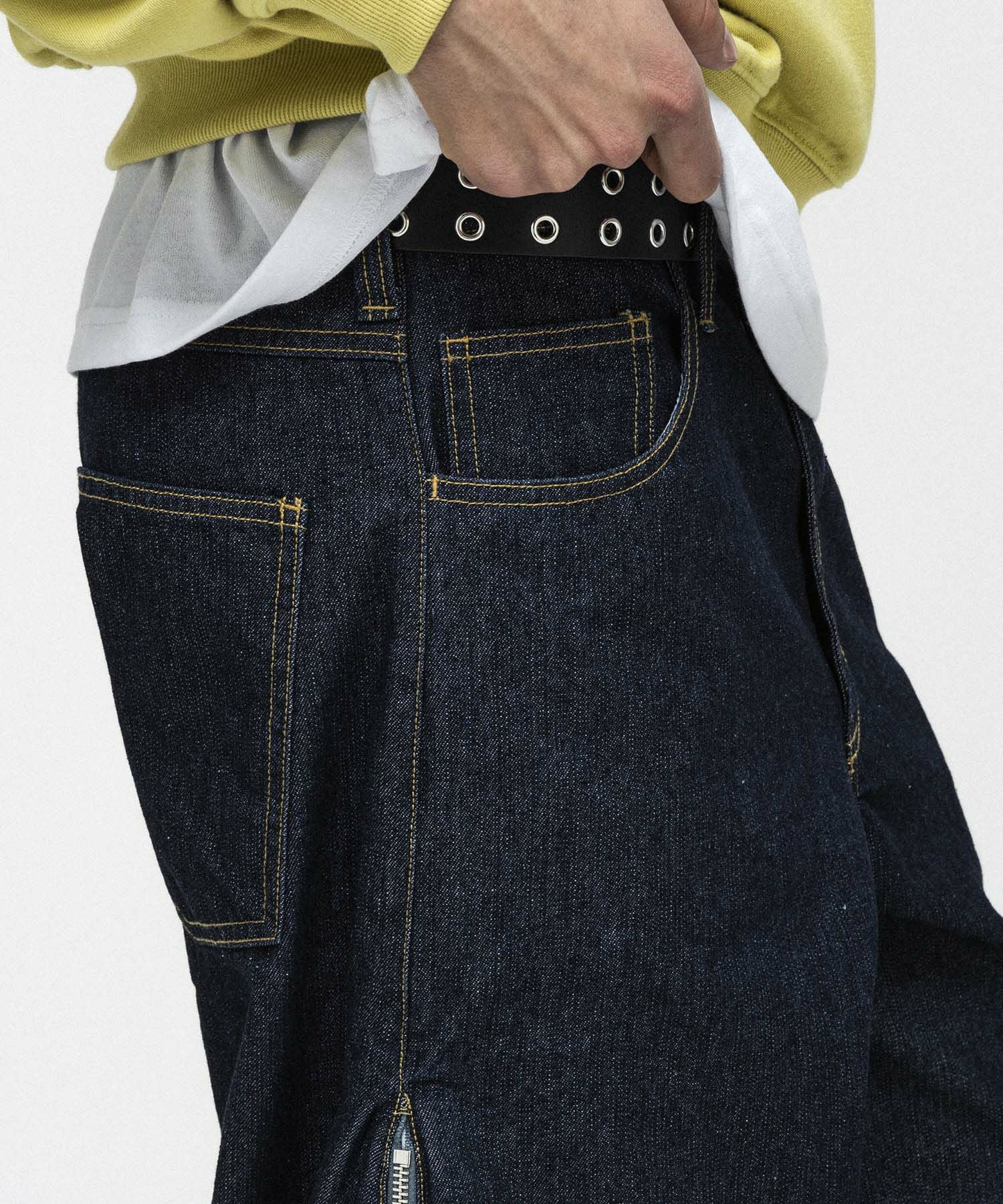 ILL'S(イルズ)2way SIDE ZIP BARREL-LEG DENIM PANTS / 2wayサイド