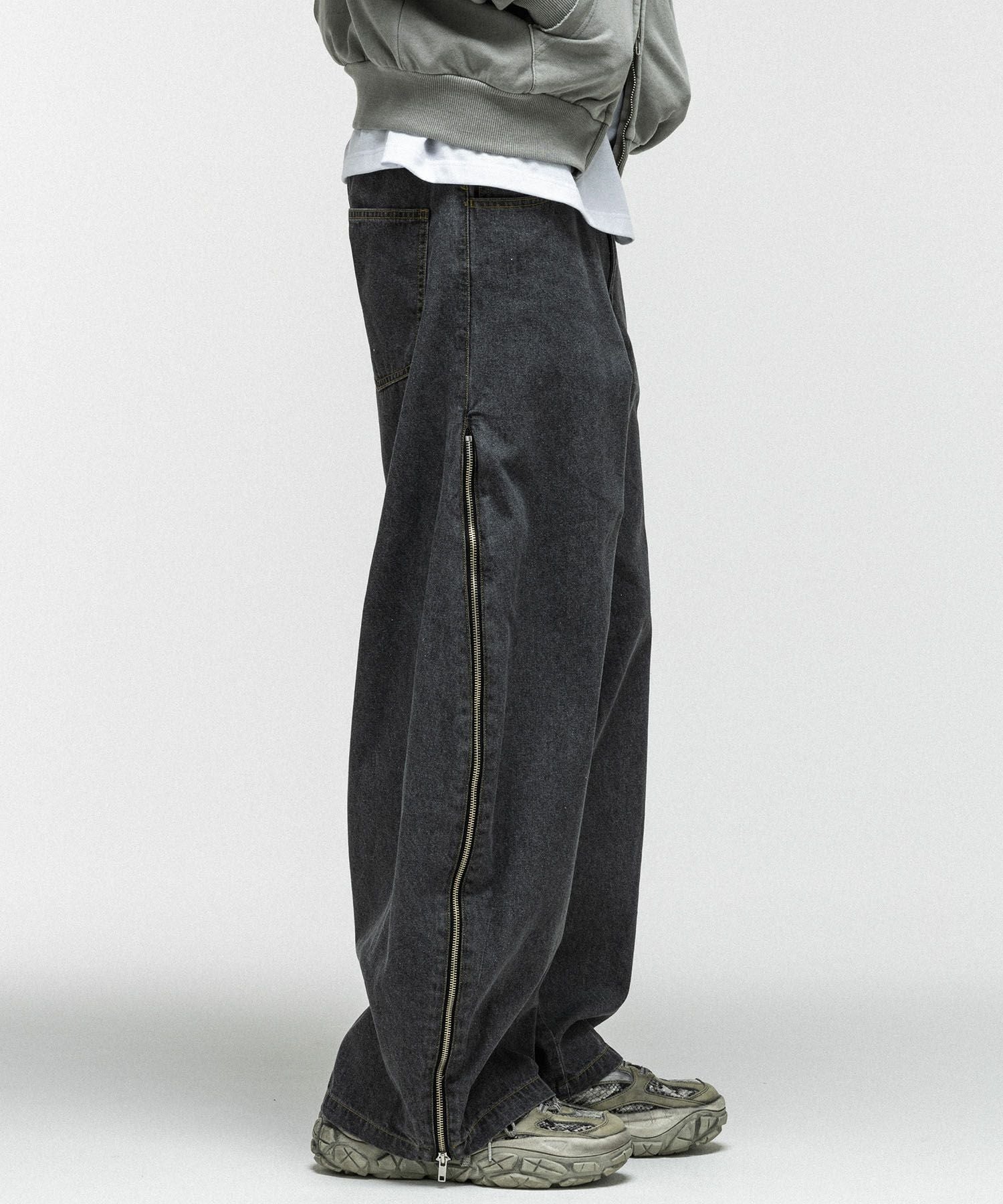 ILL'S(イルズ)2way SIDE ZIP BARREL-LEG DENIM PANTS / 2wayサイド