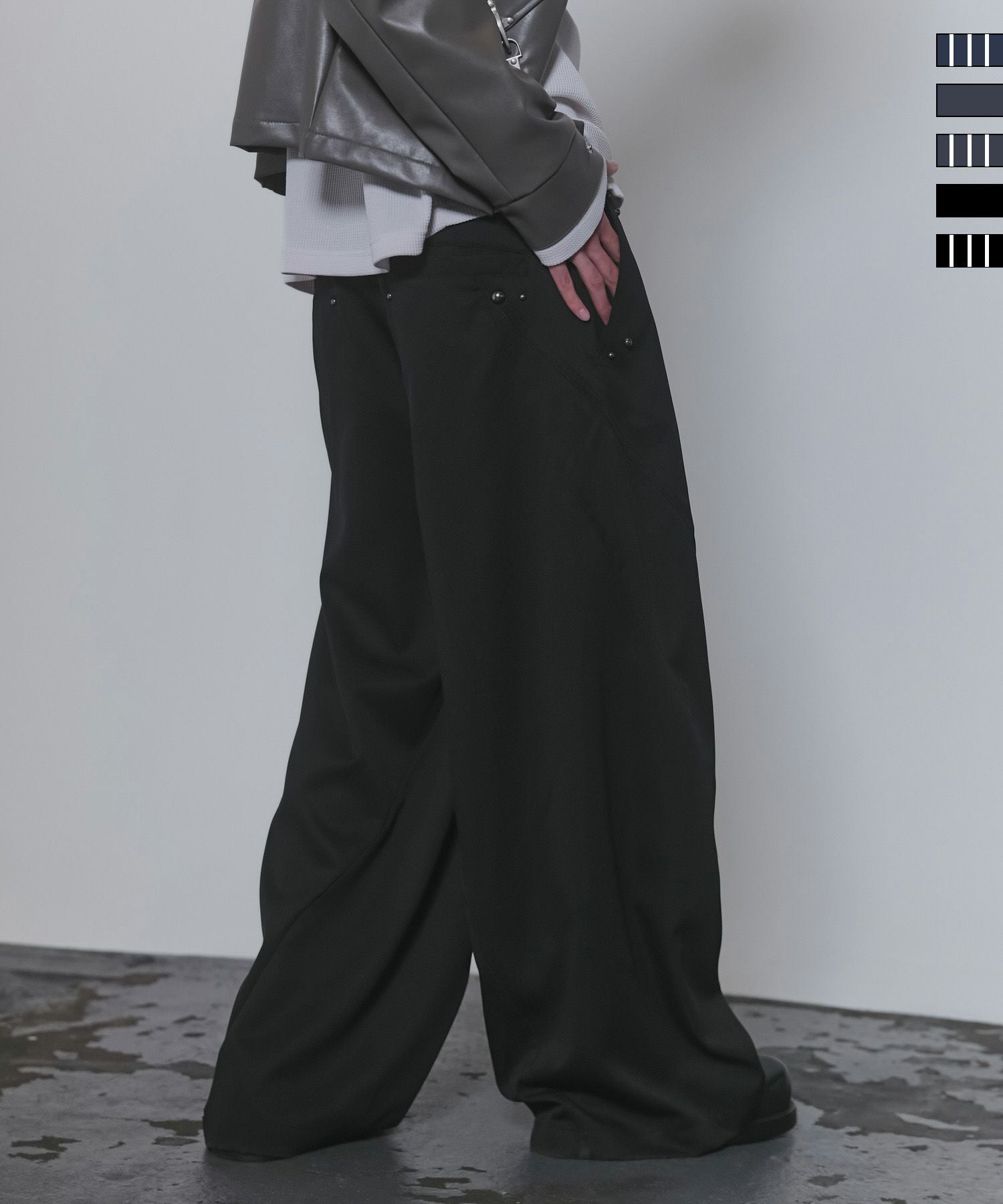 Confirm(コンファーム)Peach Brushed Studded Pants / ピーチ起毛