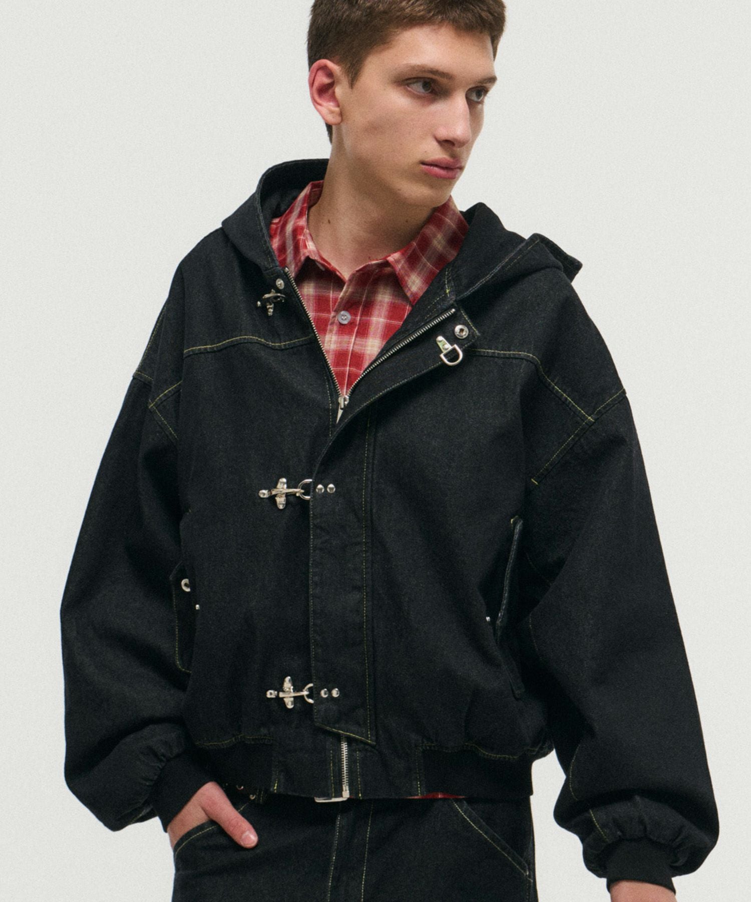 ILL'S(イルズ)FIREMAN CLASP DENIM HOODIE / ファイヤーマンクラスプ