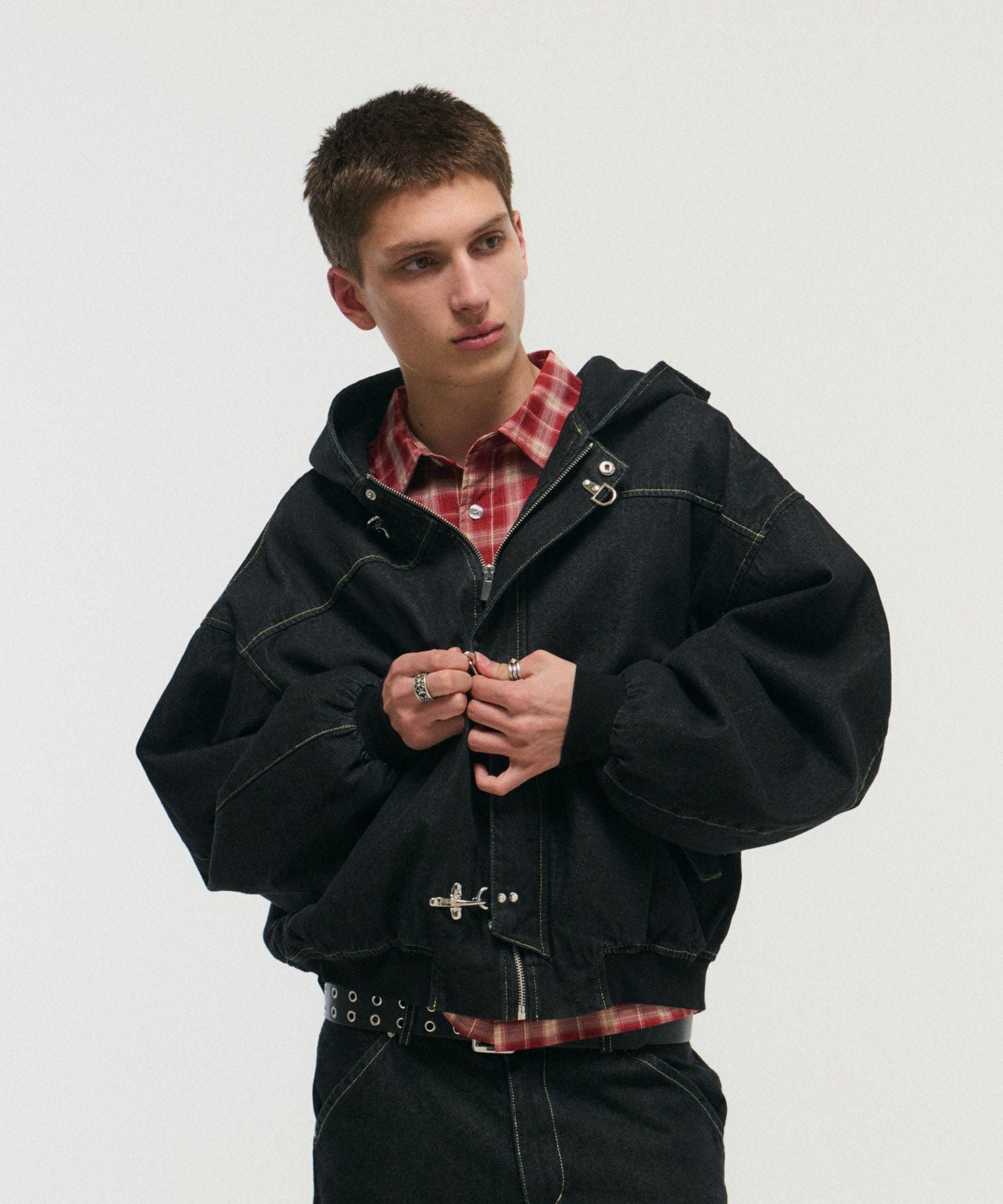 ILL'S(イルズ)FIREMAN CLASP DENIM HOODIE / ファイヤーマンクラスプ