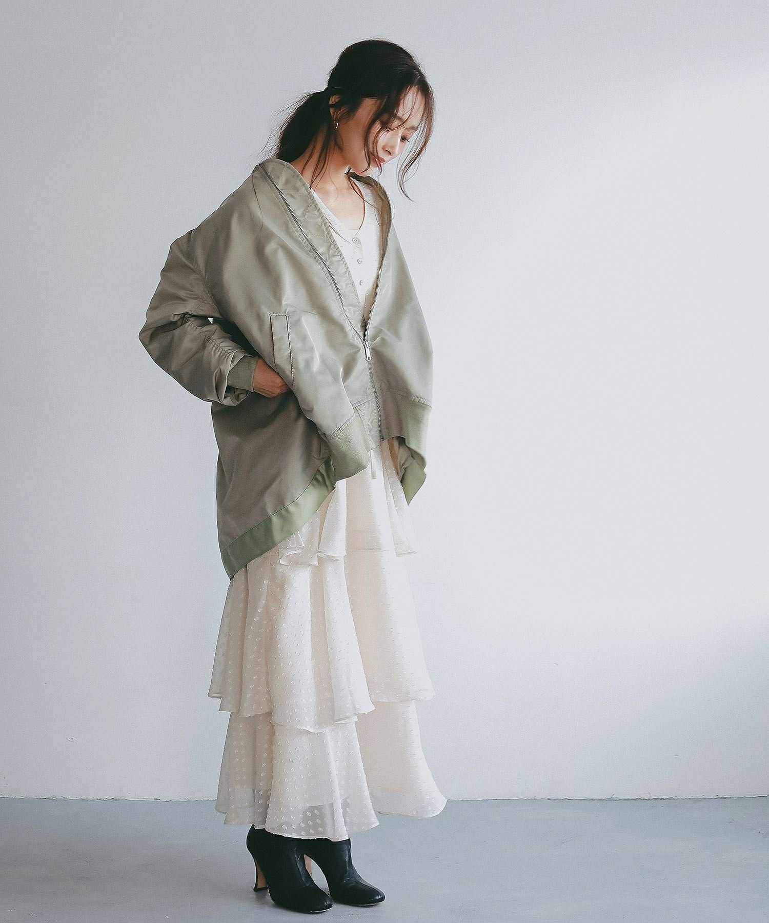 AJUGA. (アジュガ)ロングシルエット MA-1ブルゾン | SHIFFON公式通販