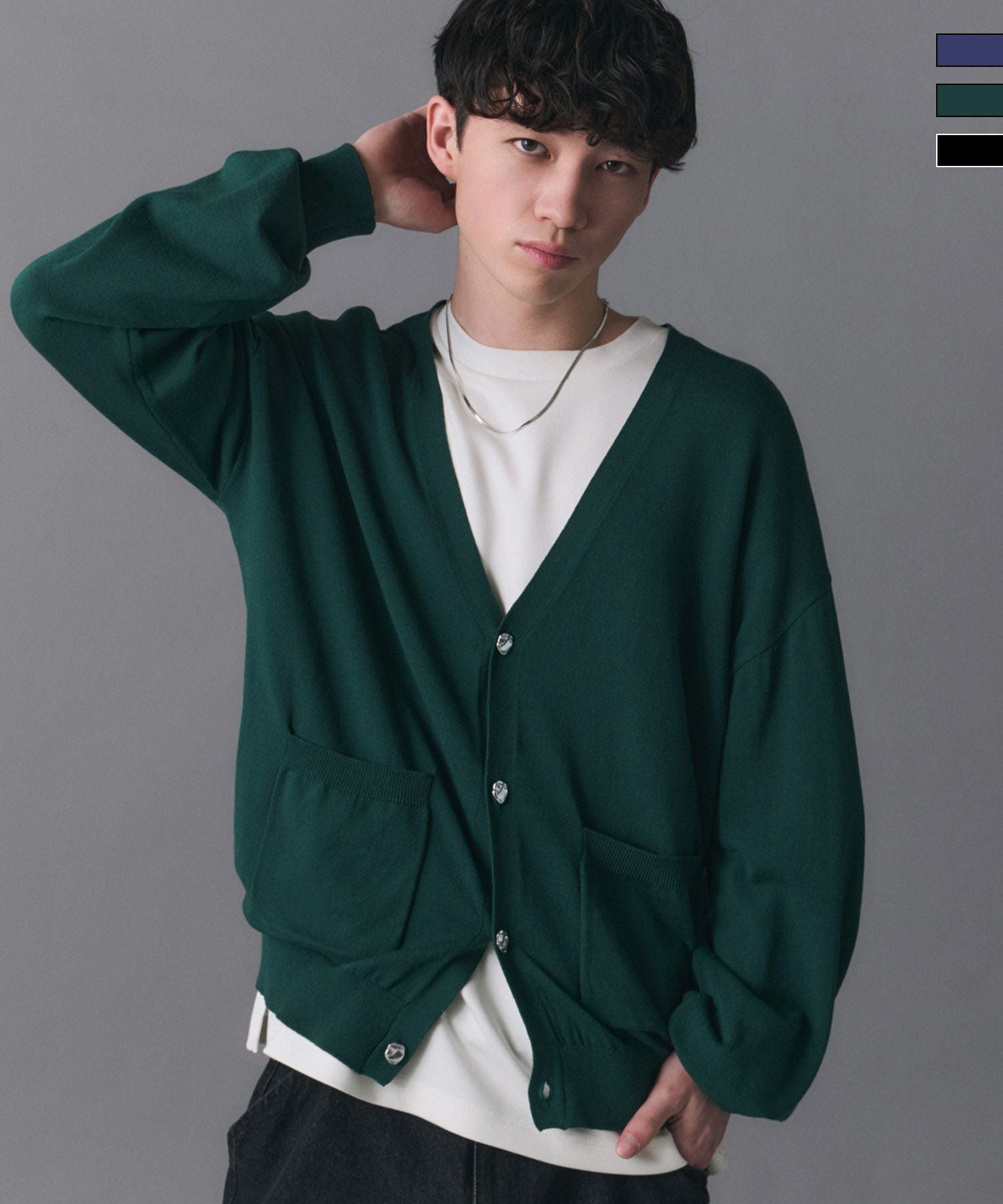 Confirm(コンファーム)Stone-like Button Cardigan / ストーンライク