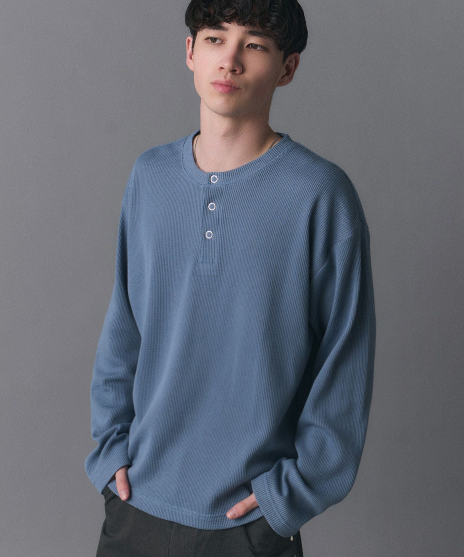 みいみ様ご専用★AMERICANAワッフルヘンリーロングスリーブ Tシャツ AMERICANA/アメリカーナ】ワッフル ヘンリー ロングスリーブ Tシャツ