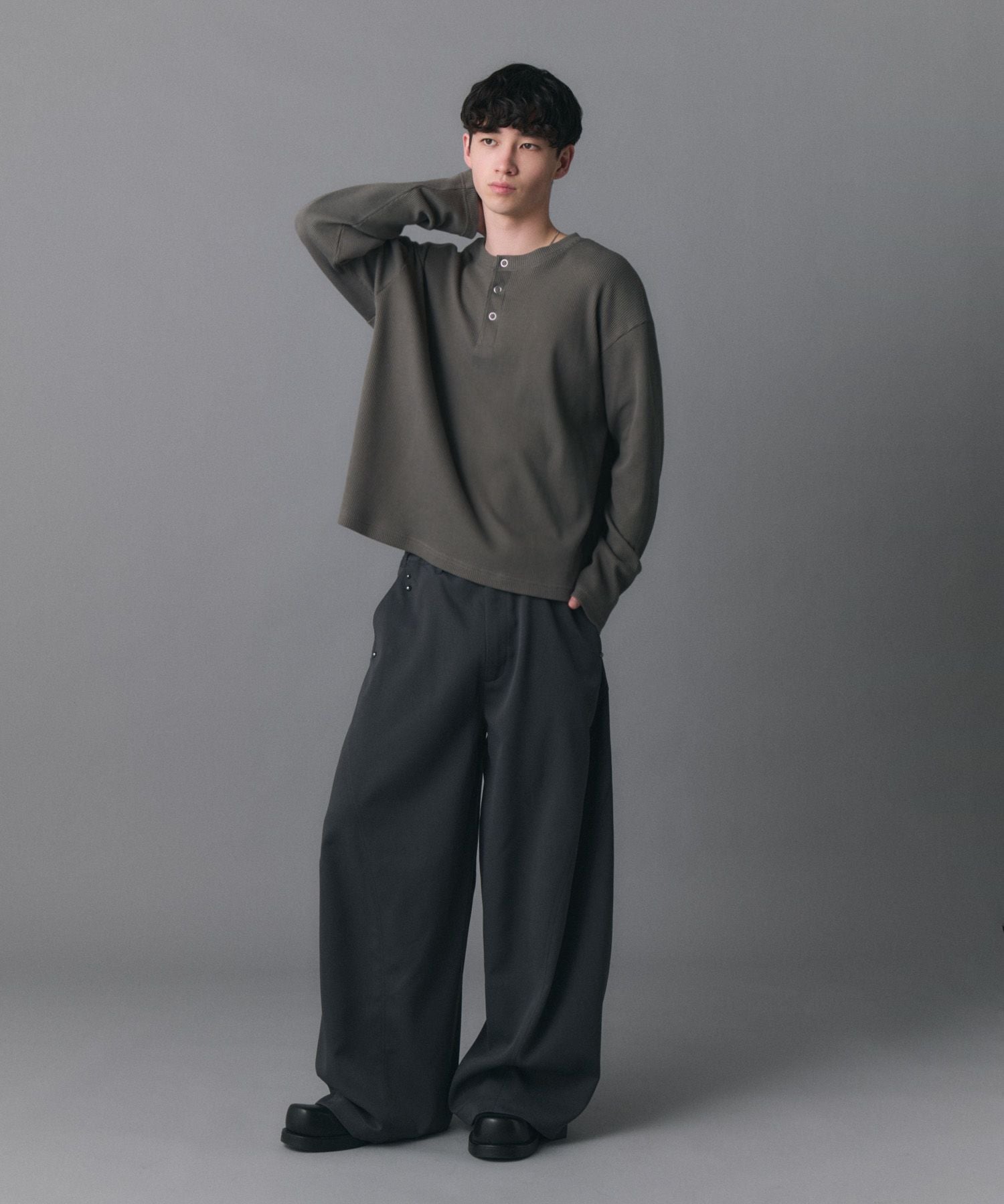 みいみ様ご専用★AMERICANAワッフルヘンリーロングスリーブ Tシャツ AMERICANA/アメリカーナ】ワッフル ヘンリー ロングスリーブ Tシャツ