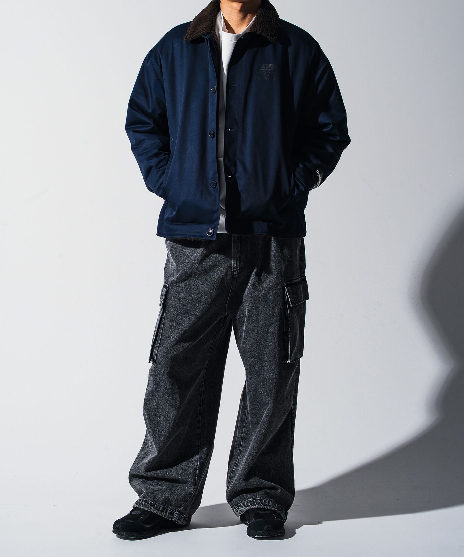 Mark Gonzales(マーク ゴンザレス) ブランドロゴ ワイドデニムパンツ