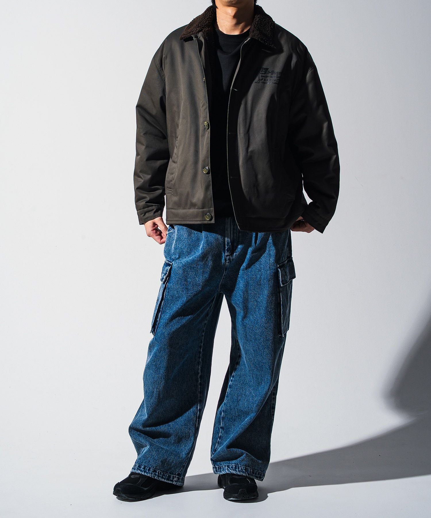 Mark Gonzales(マーク ゴンザレス) ブランドロゴ ワイドデニムパンツ