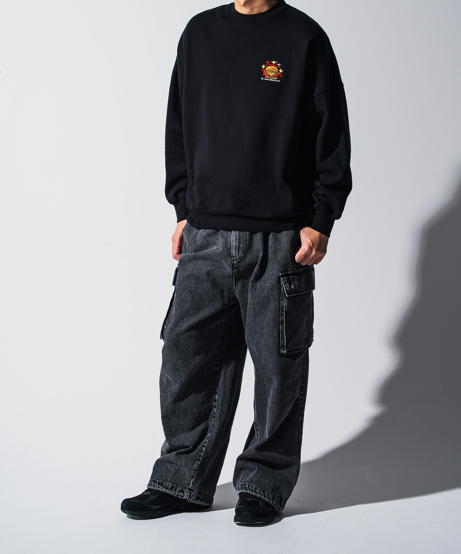 ココマーク スウェット ブラック Mark Gonzales(マーク ゴンザレス) ワンポイントロゴ プルオーバー