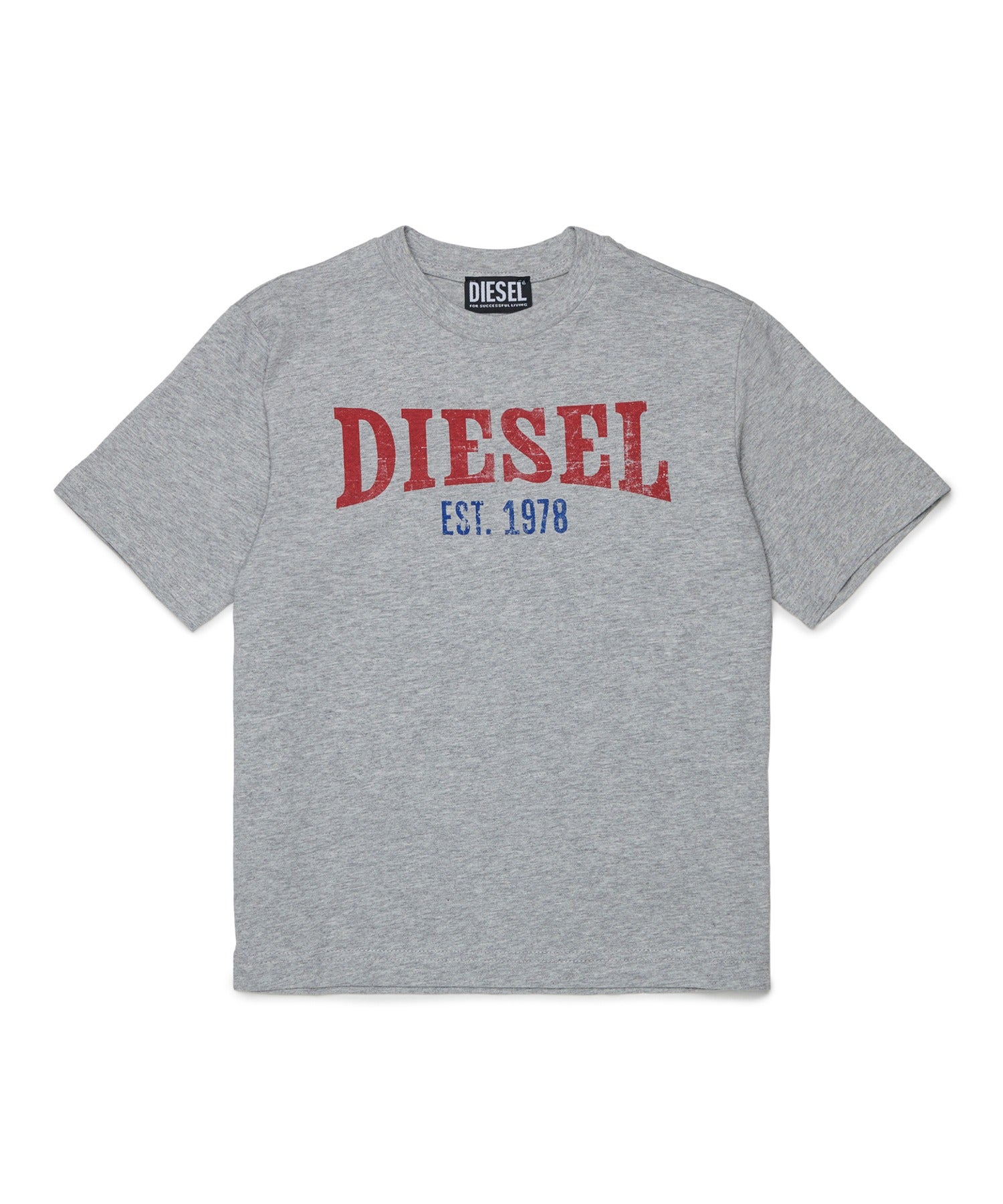 【新品】diesel | 半袖tシャツ | グレー | リブ素材 | ロゴ刺繍 DIESEL(ディーゼル)Kids & Junior ブランドロゴ半袖Tシャツカットソー