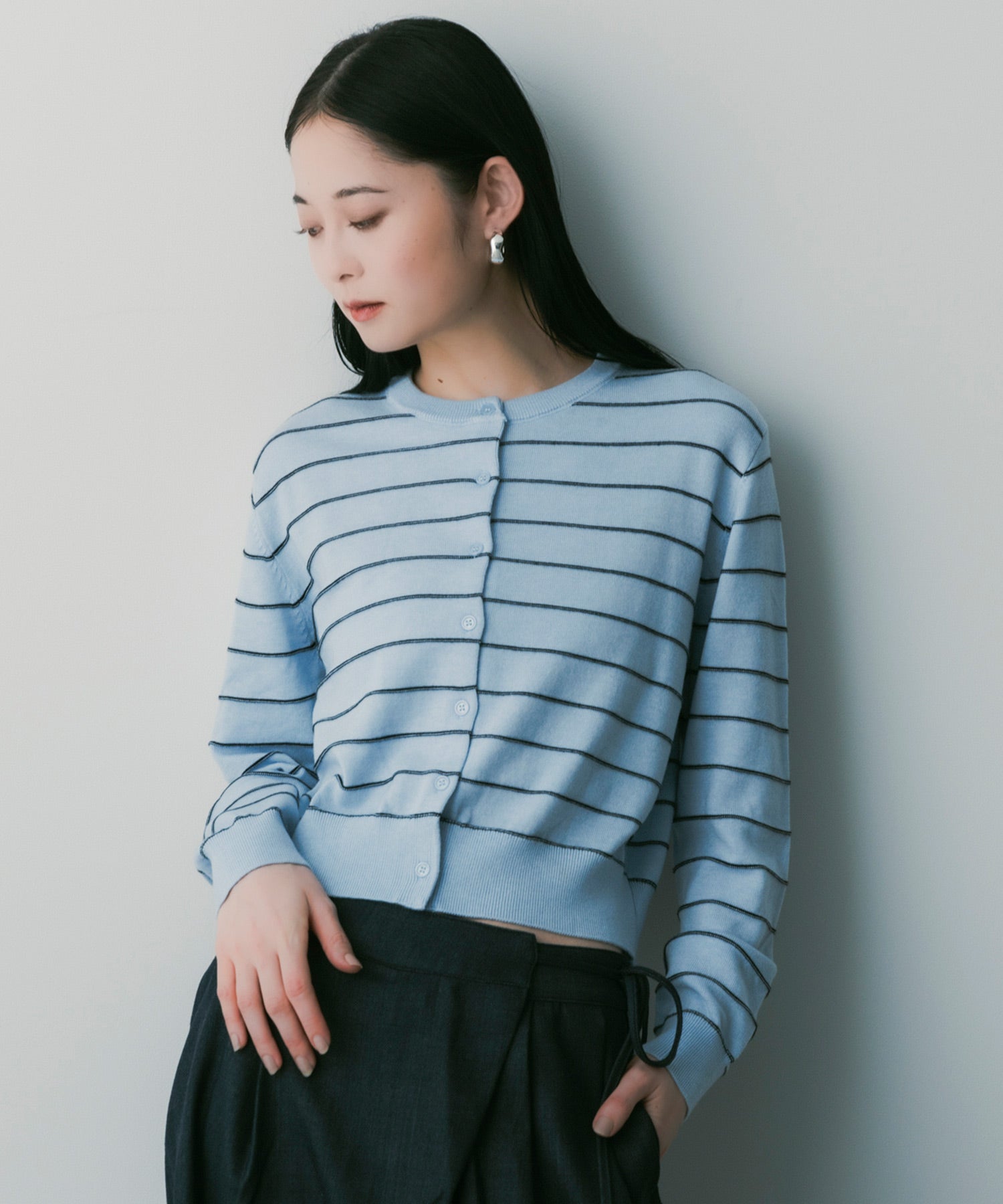 SERENO(セレーノ)ボーダーニットカーディガン | SHIFFON公式通販サイト
