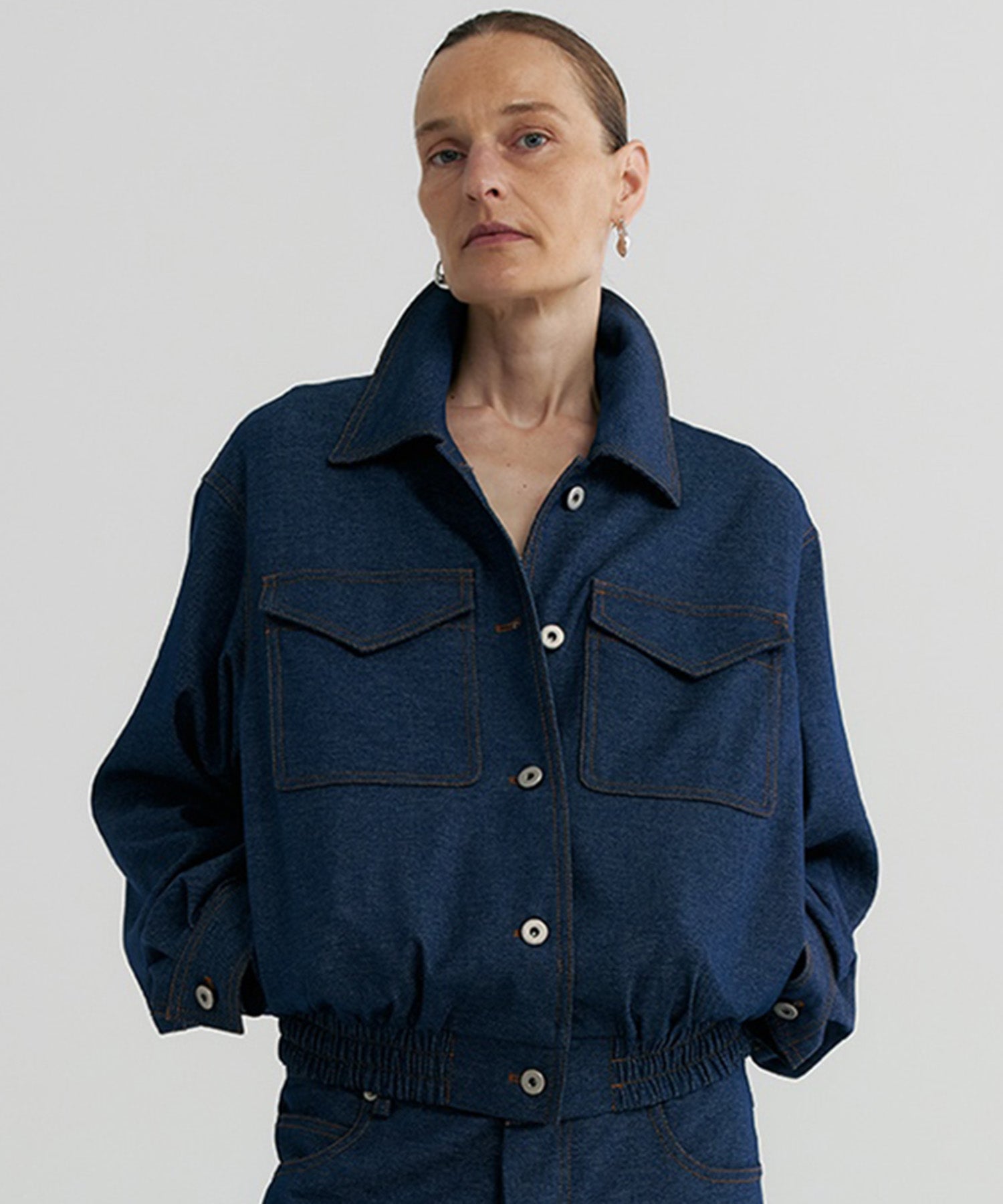 ショートジャケット4 MILLAM BEIGE ベイジ SHIFFON公式通販サイト | ショートジャケット Bie(ビエ)デニムライク ネイビー ジャケット・アウター