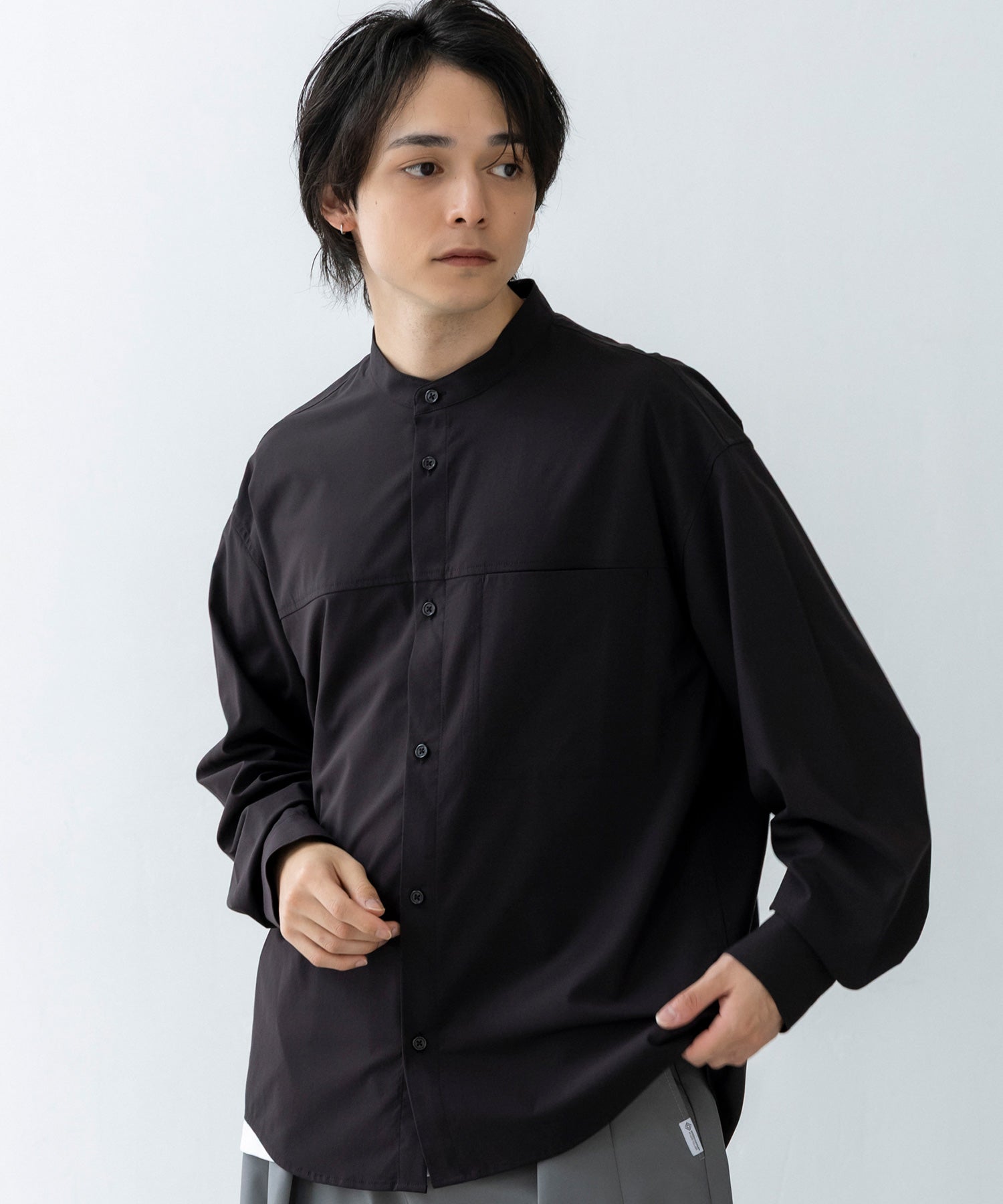 phenix(プラスフェニックス)SEAM POCKET BAND COLLAR SHIRT / シーム