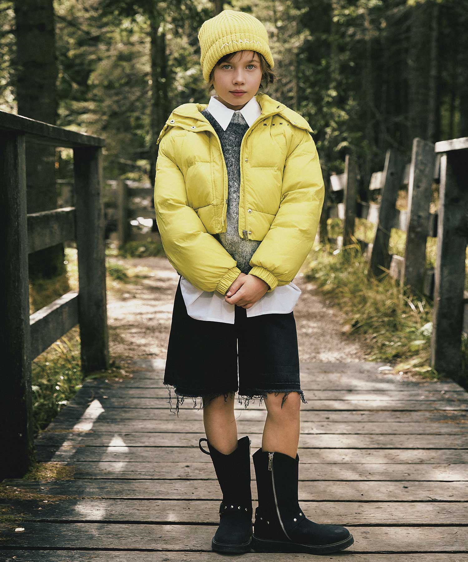 MARNI(マルニ)Kids & Junior ロゴクロップドフードダウンジャケット