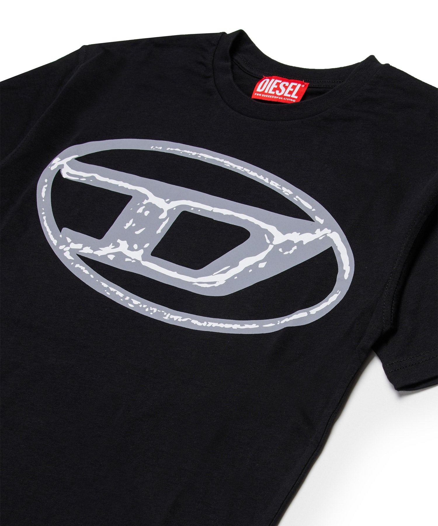 DIESEL ディーゼルDロゴ トソー ブラック M DIESEL(ディーゼル)Kids & Junior ブランドロゴ半袖Tシャツカットソー