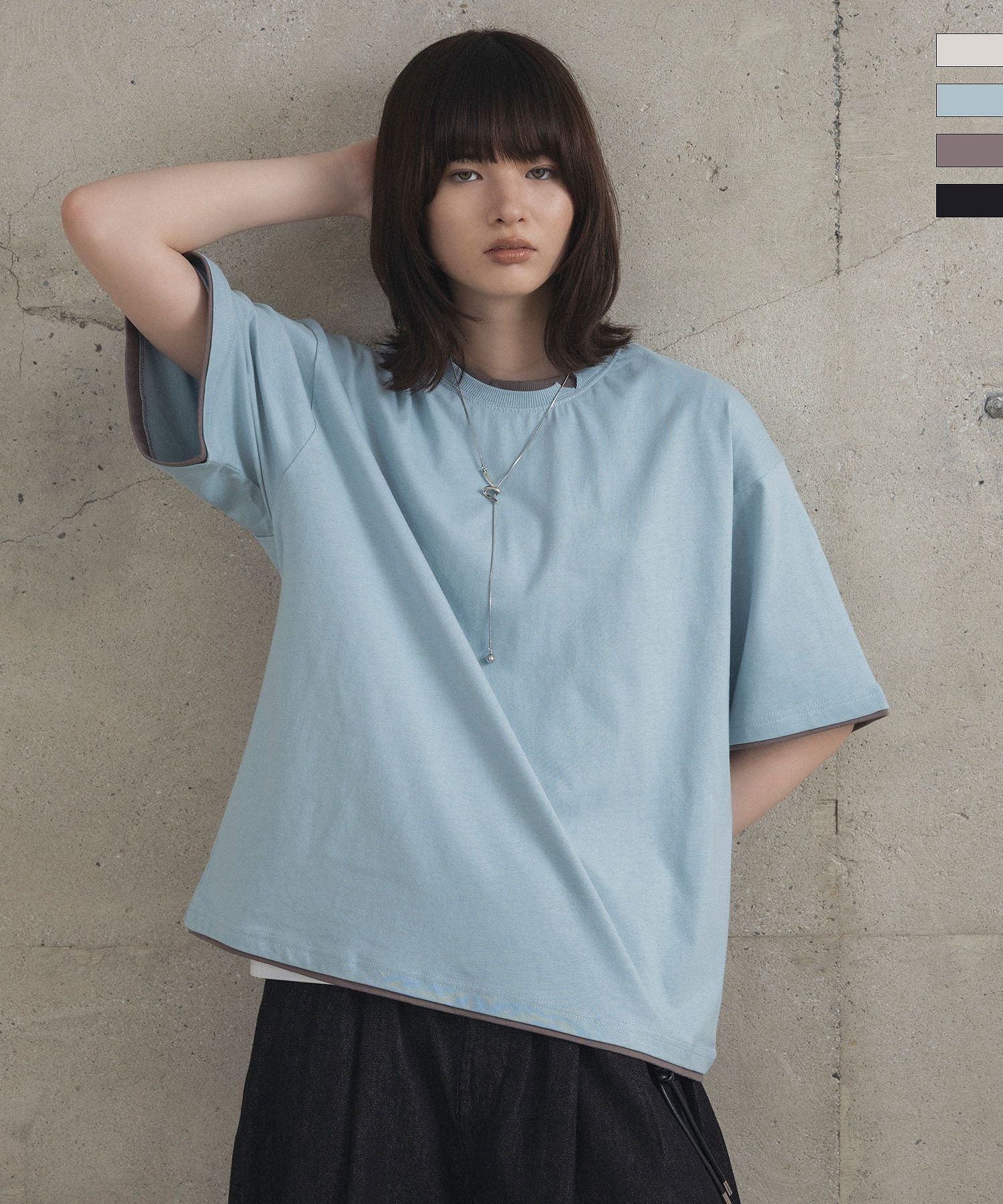 Confirm(コンファーム)Neck Detail Plain T-Shirt / ネックディテール
