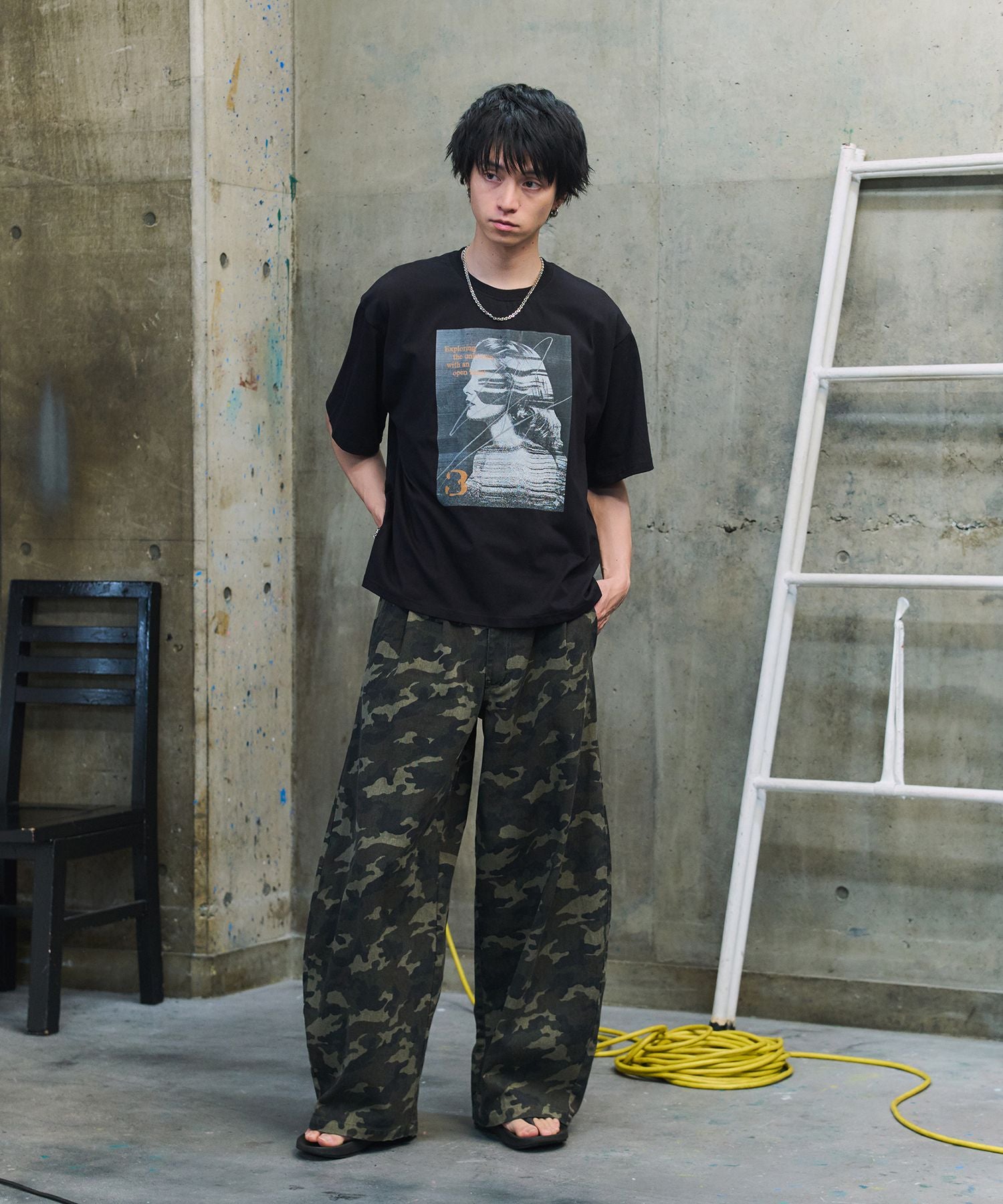 ILL'S(イルズ)2-TUCK BACK EMBROIDERED DENIM PANTS / ツータック