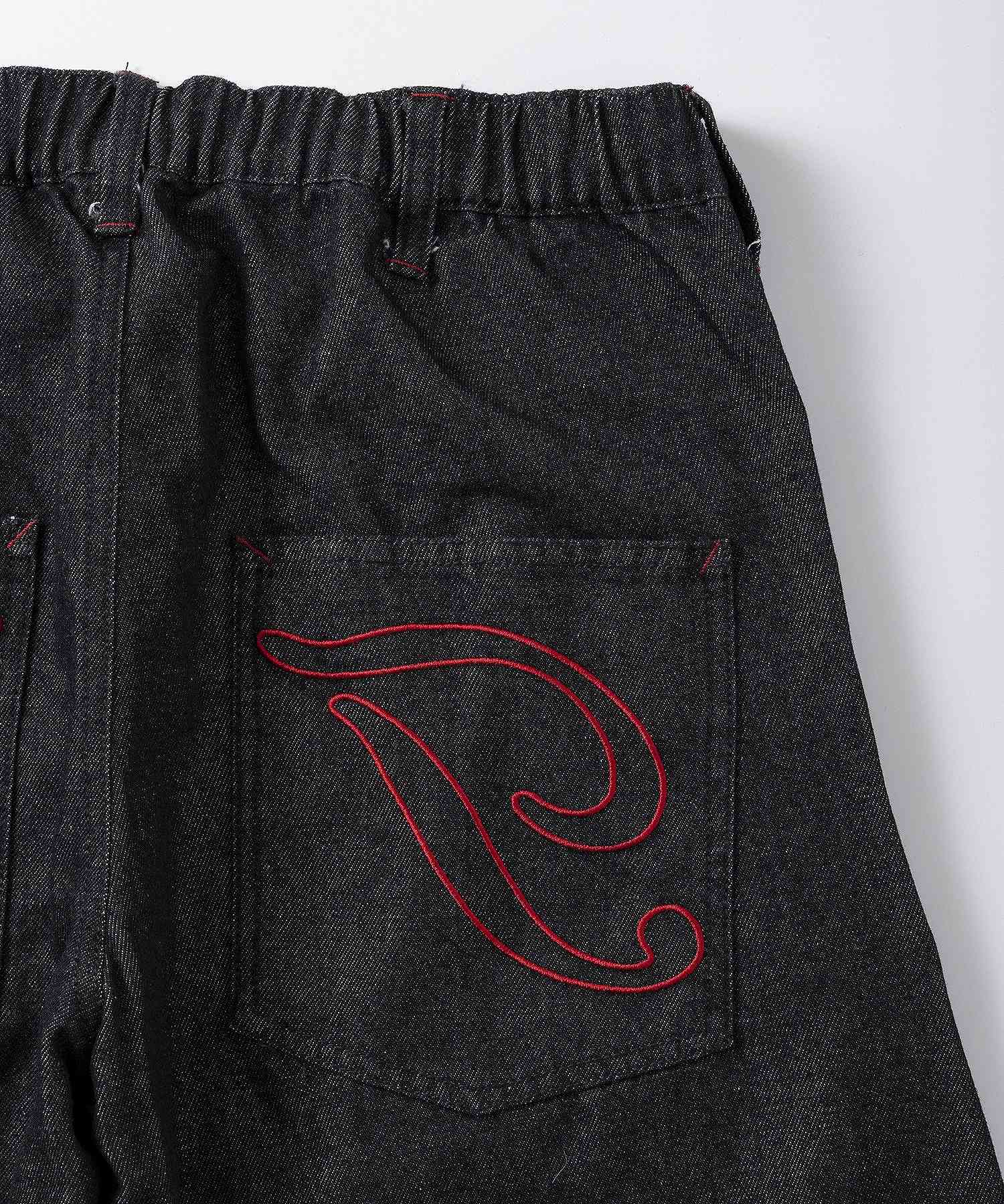 ILL'S(イルズ)2-TUCK BACK EMBROIDERED DENIM PANTS / ツータック