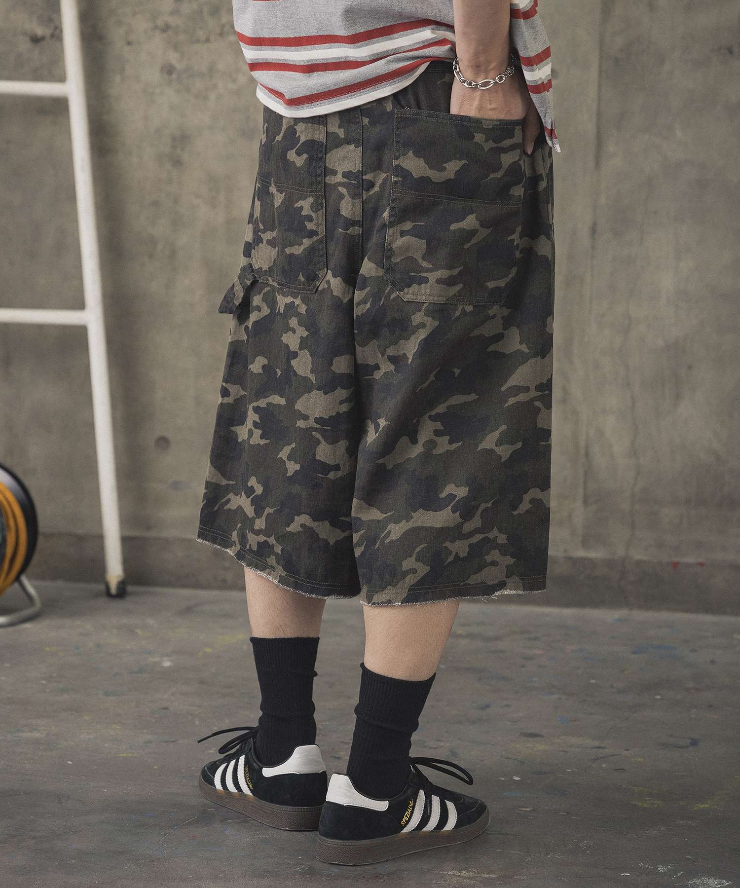 新品セール　ILLIG （イリグ）メッシュ カモパンツ ILL'S(イルズ)DOUBLE KNEE CURVE SHORTS / ダブルニーカーブショーツ
