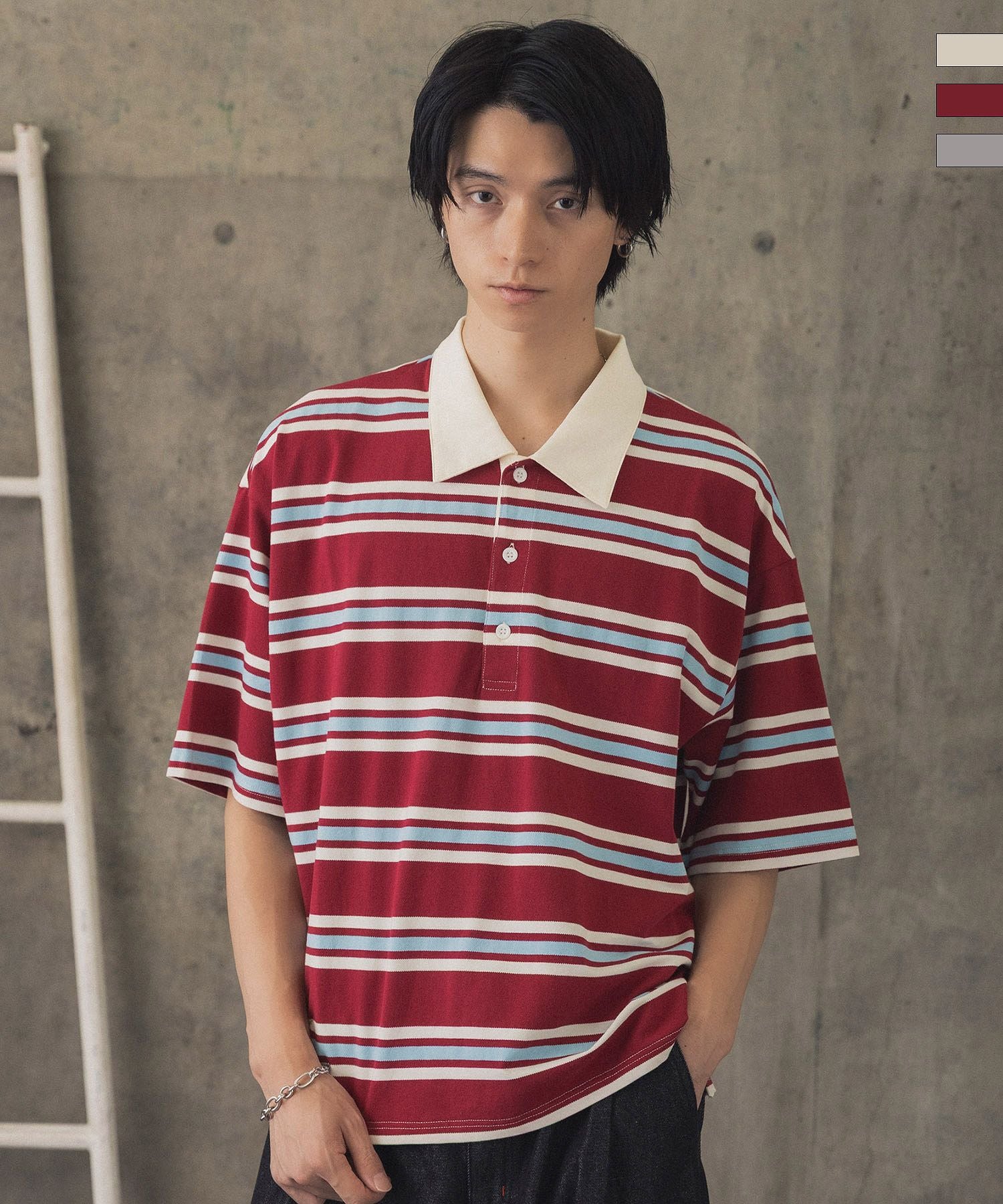 ILL'S(イルズ)TURNED POCKET BORDER POLO / 折り返しボーダー