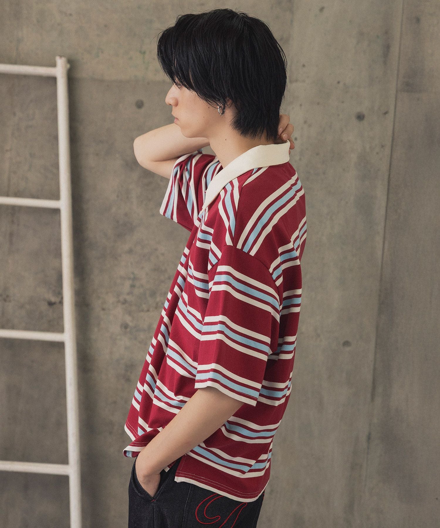 ILL'S(イルズ)TURNED POCKET BORDER POLO / 折り返しボーダー