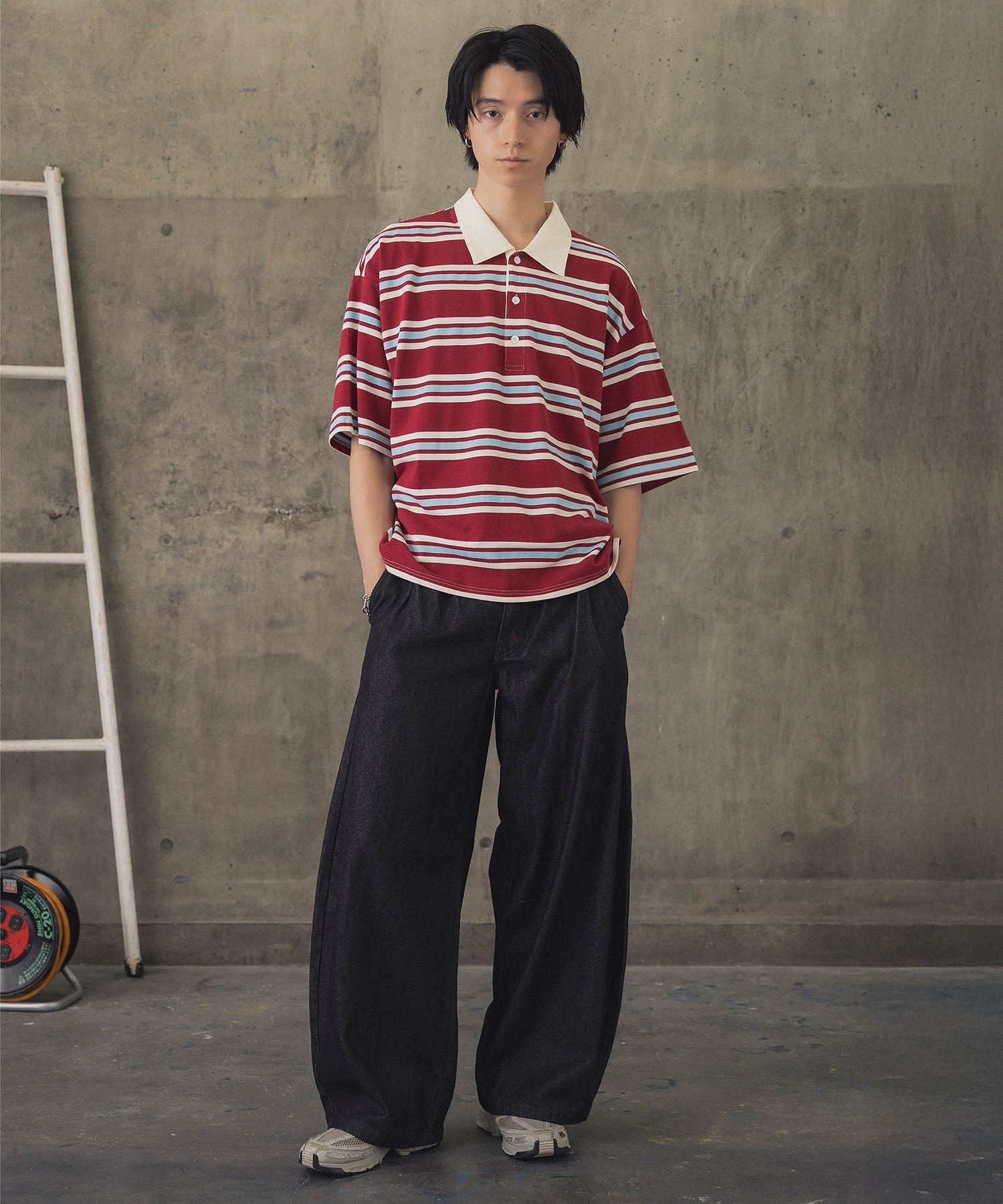 ILL'S(イルズ)TURNED POCKET BORDER POLO / 折り返しボーダー