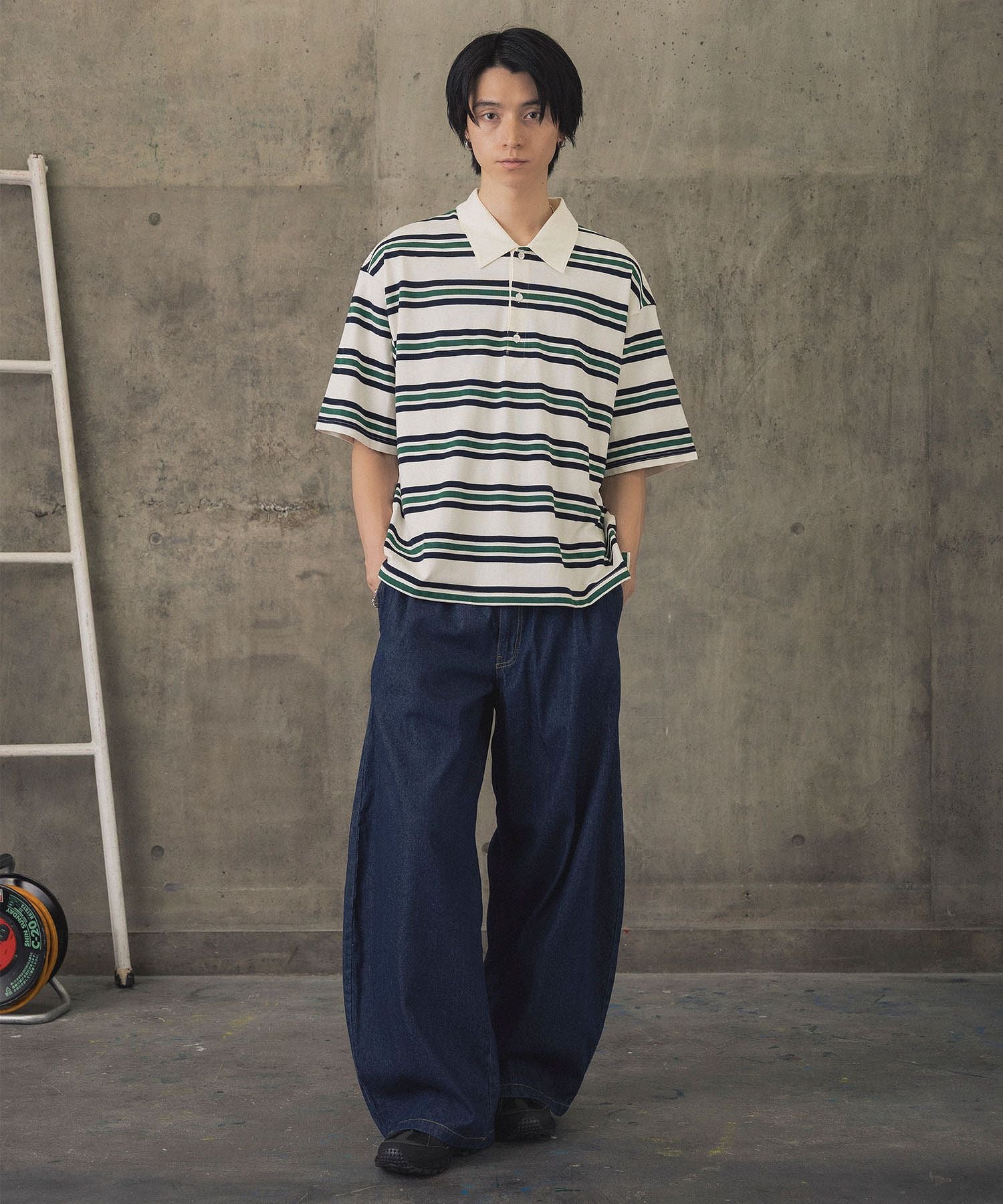 ILL'S(イルズ)TURNED POCKET BORDER POLO / 折り返しボーダー