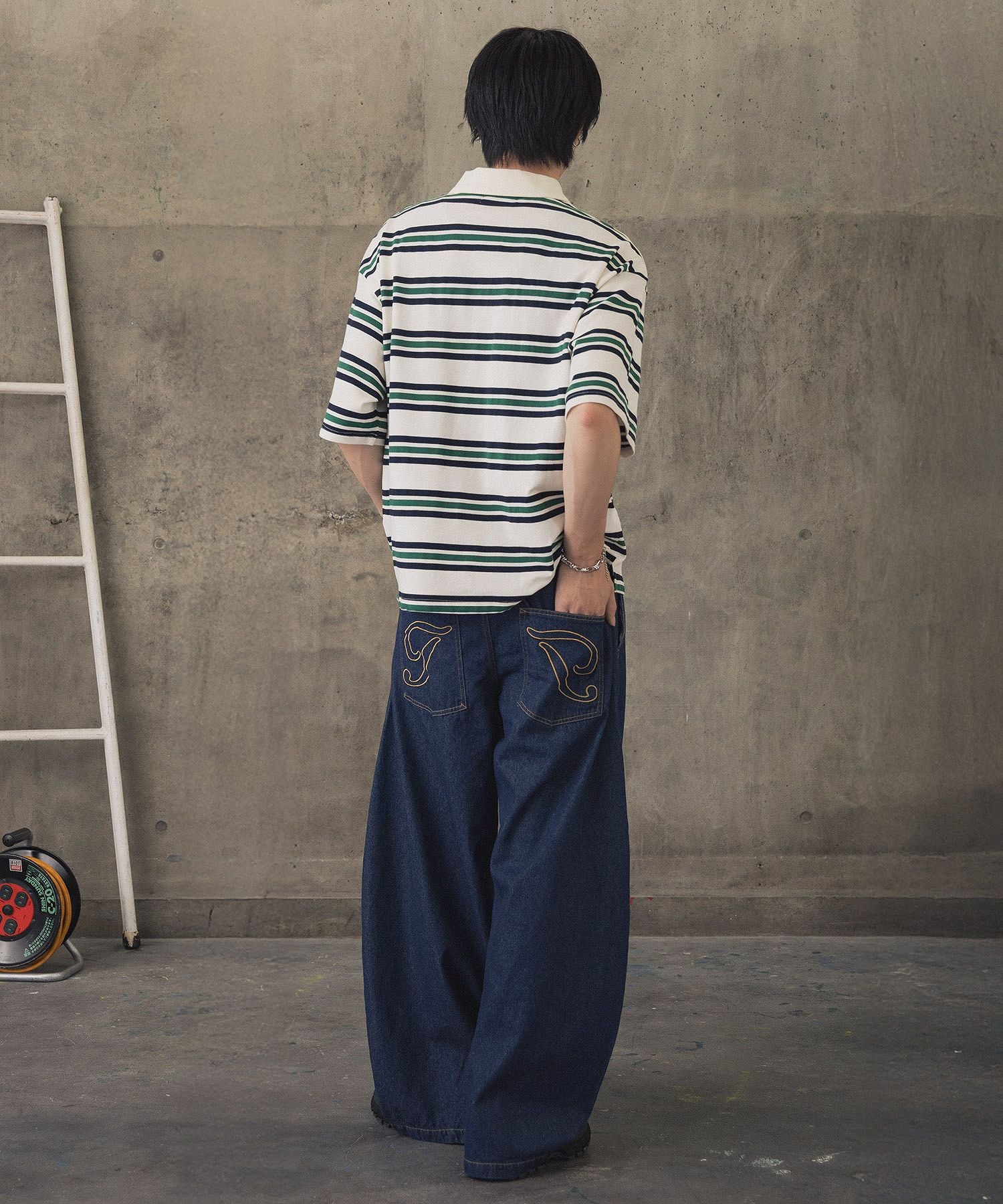 ILL'S(イルズ)TURNED POCKET BORDER POLO / 折り返しボーダー