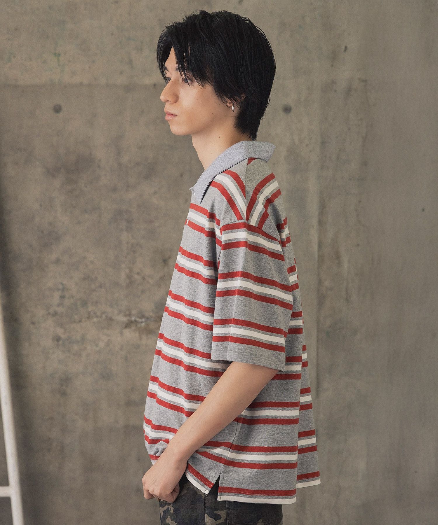 ILL'S(イルズ)TURNED POCKET BORDER POLO / 折り返しボーダー