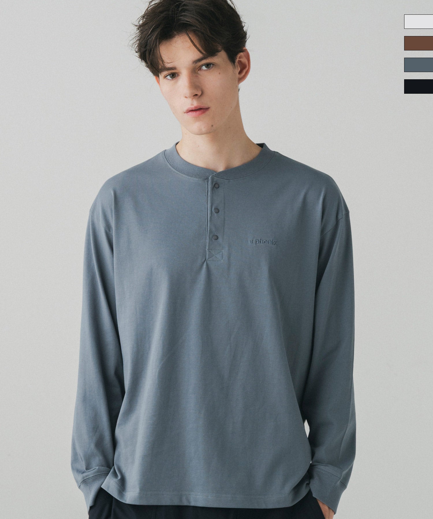 phenix(プラスフェニックス)HENLEY NECK SNAP LONG SLEEVE TEE