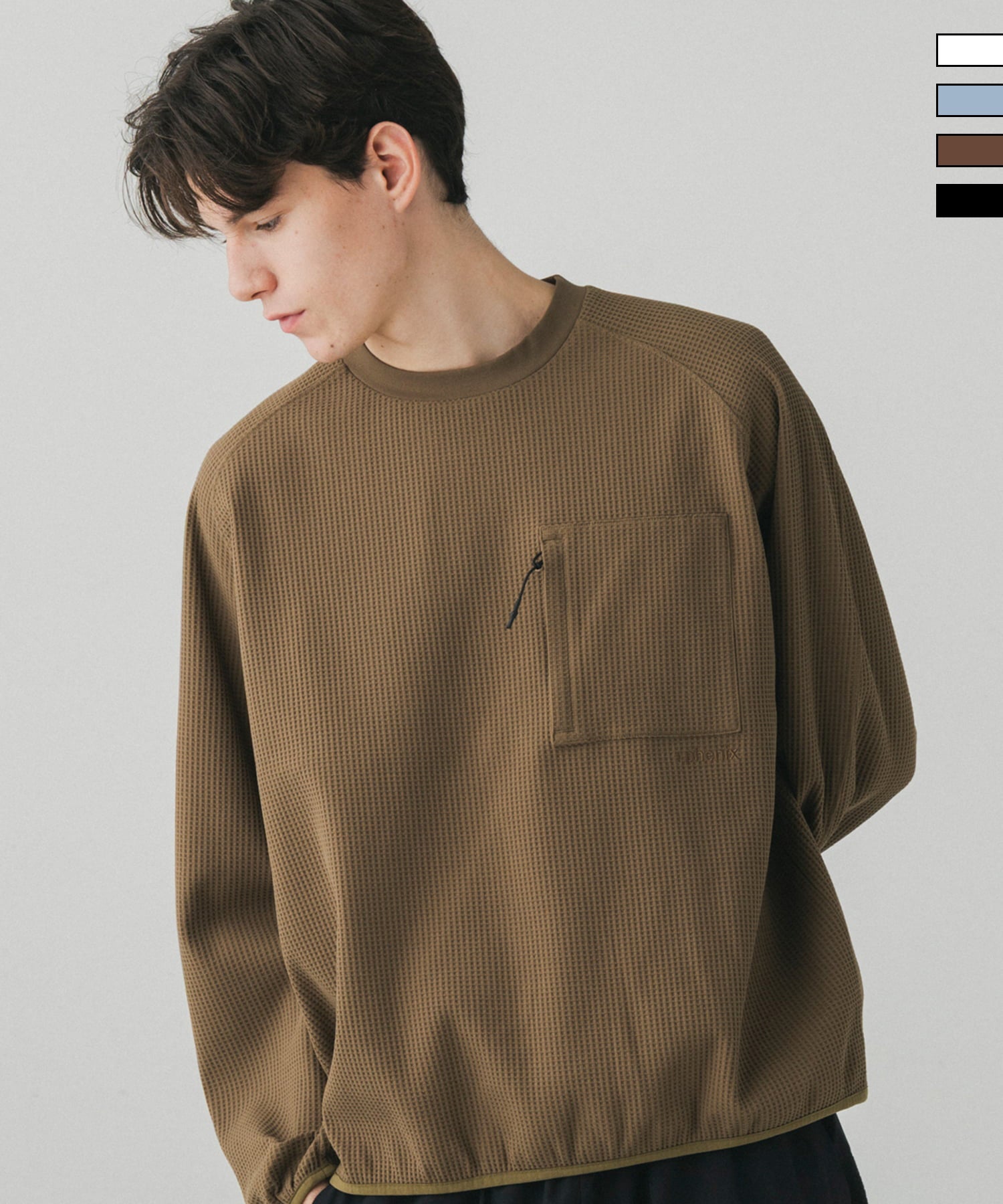 phenix(プラスフェニックス)WAFFLE SCULPTED LONG SLEEVE TEE phenix(プラスフェニックス)WAFFLE SCULPTED LONG SLEEVE TEE