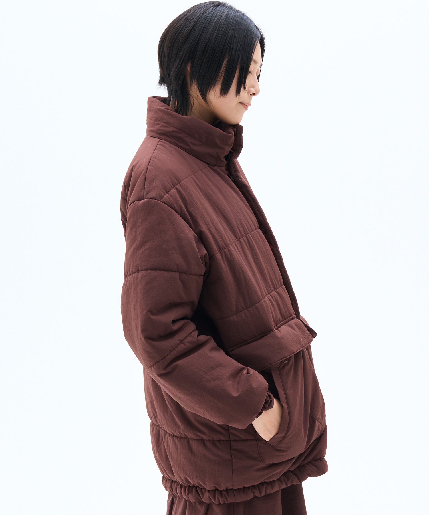 フード付きバーガンディジャケット phenix outdoor(フェニックスアウトドア)ADAPTABLE FLUFFY JACKET