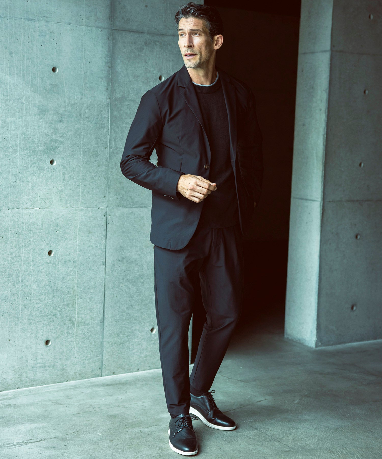 美品　junhashimoto ブラック スラックス JH junhashimoto(ジェイエイチ ジュンハシモト)4WAYストレッチトラベル