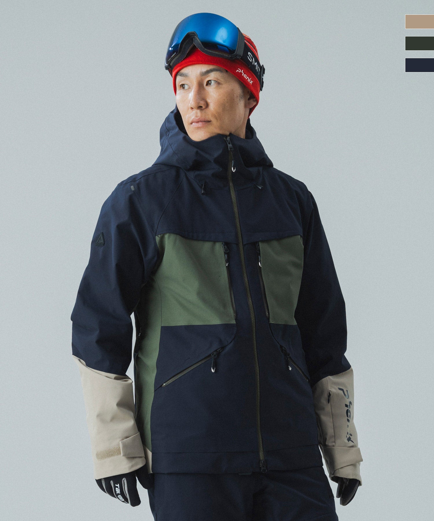 PHENIX 　ウエア フード付き ネイビー/ベージュ phenix(フェニックス)Foreront Jacket / フォアフロントジャケット